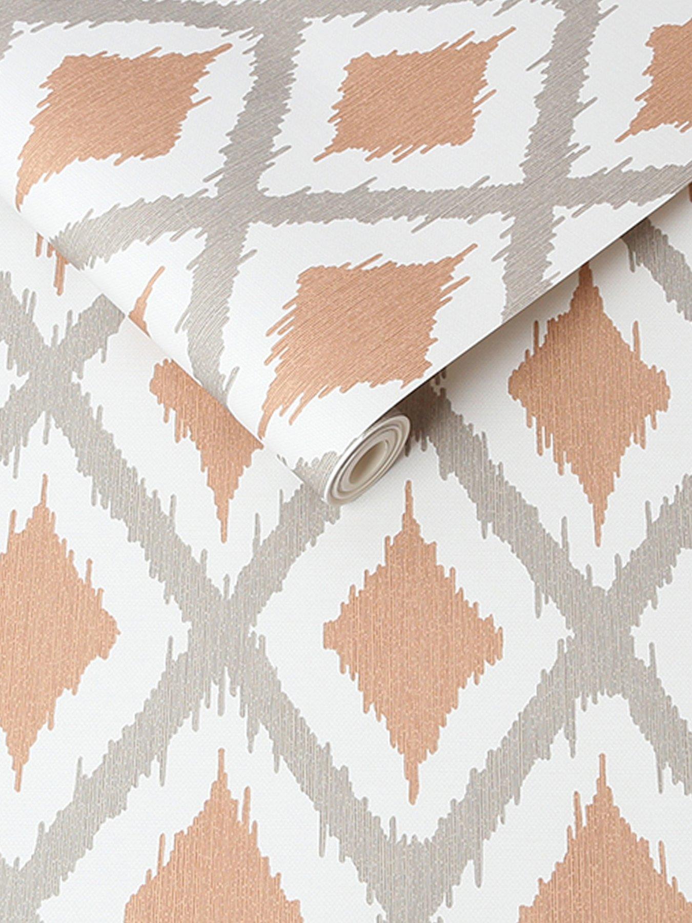 Image 3 of 3 of Fresco Ikat - Rust Wallpaper