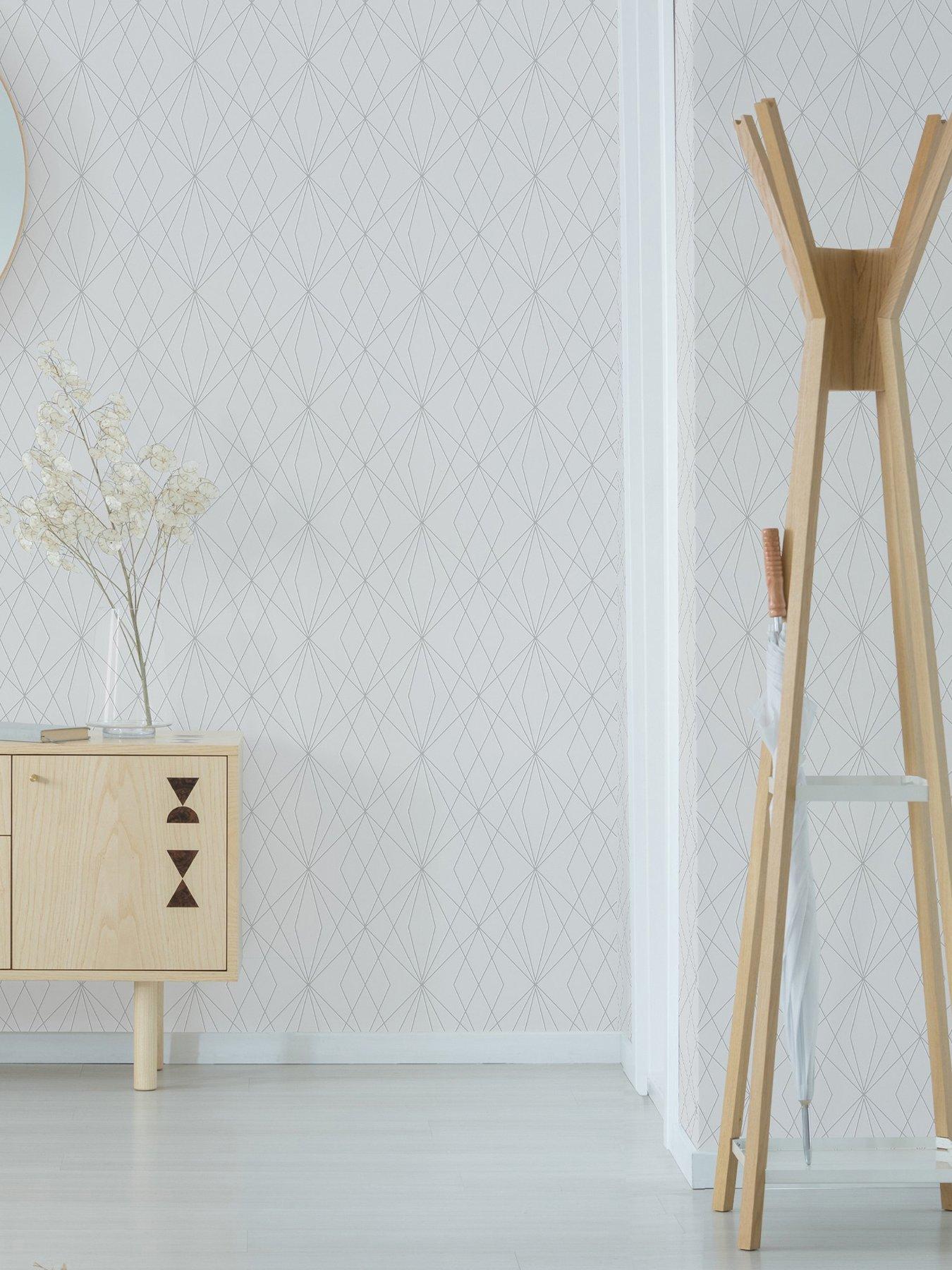  image of fresco-laser-whitesilver-wallpaper