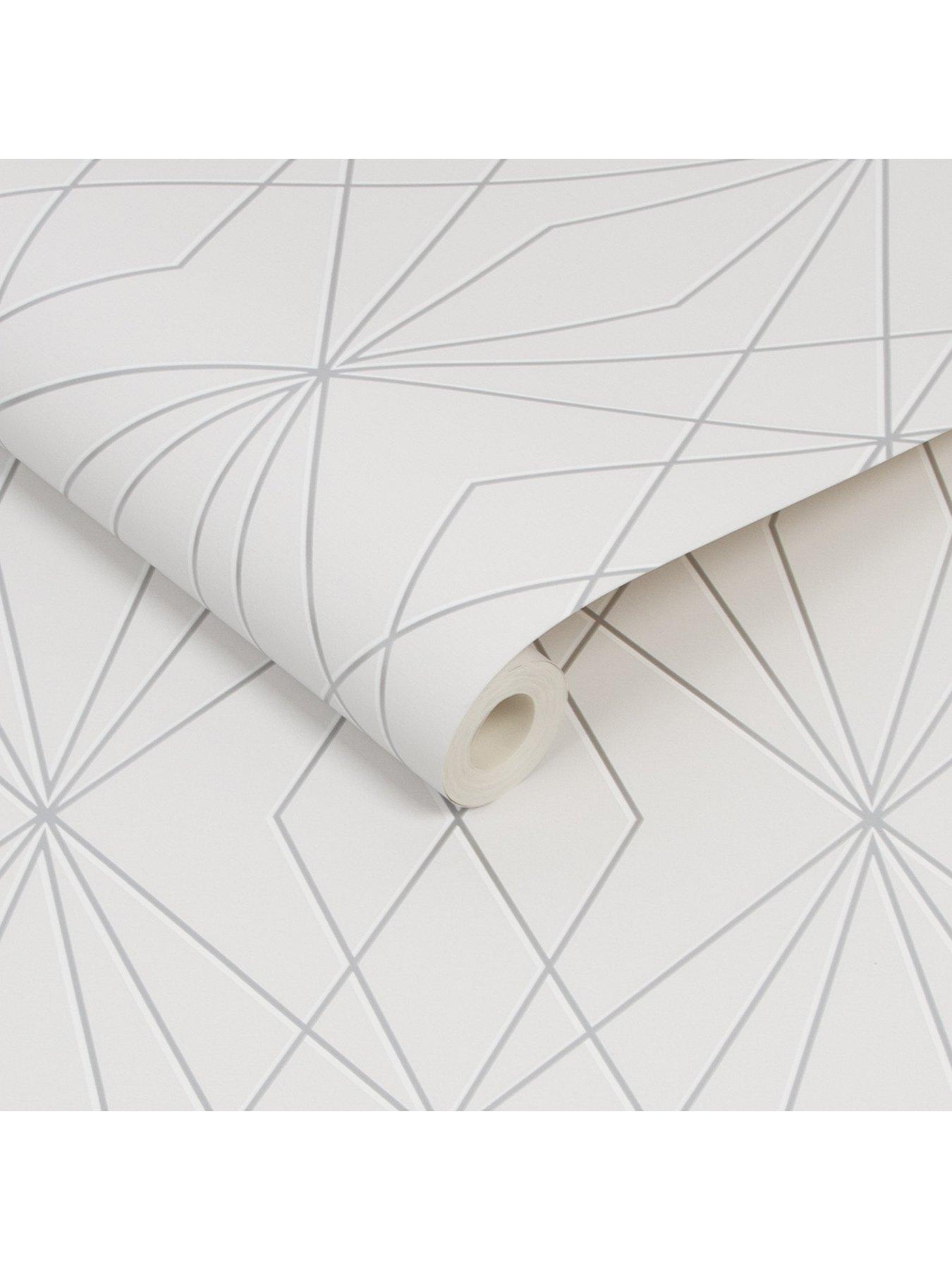 image of fresco-laser-whitesilver-wallpaper