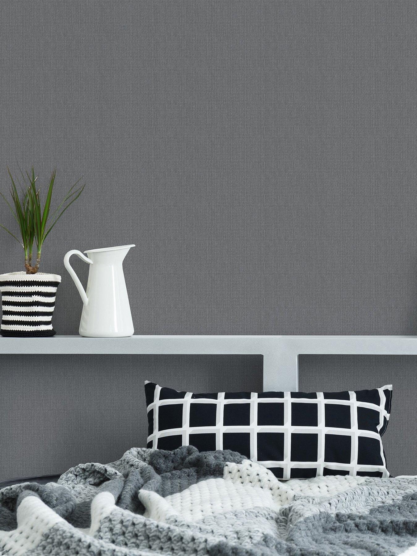 Image 1 of 3 of Superfresco Glamorous Tweed - Charcoal Wallpaper