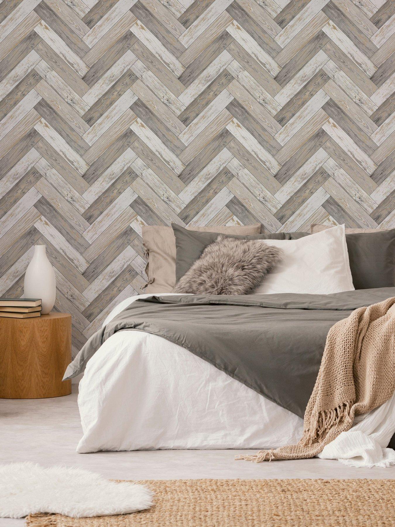 Sublime Rustic Parquet - Natural / Gold Wallpaper