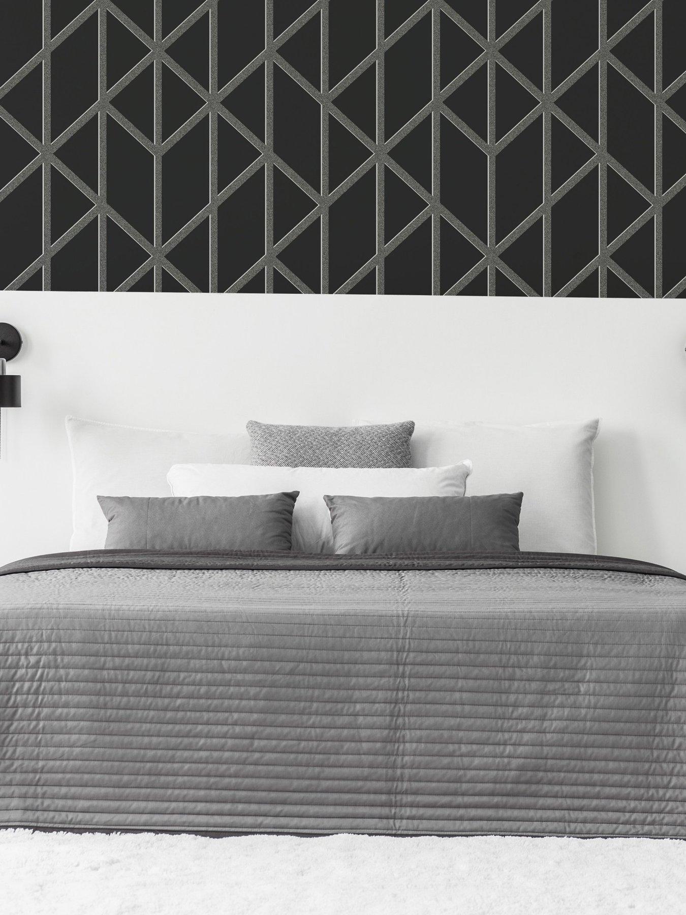 undefined Panel Glitter Geo - Charcoal Wallpaper
