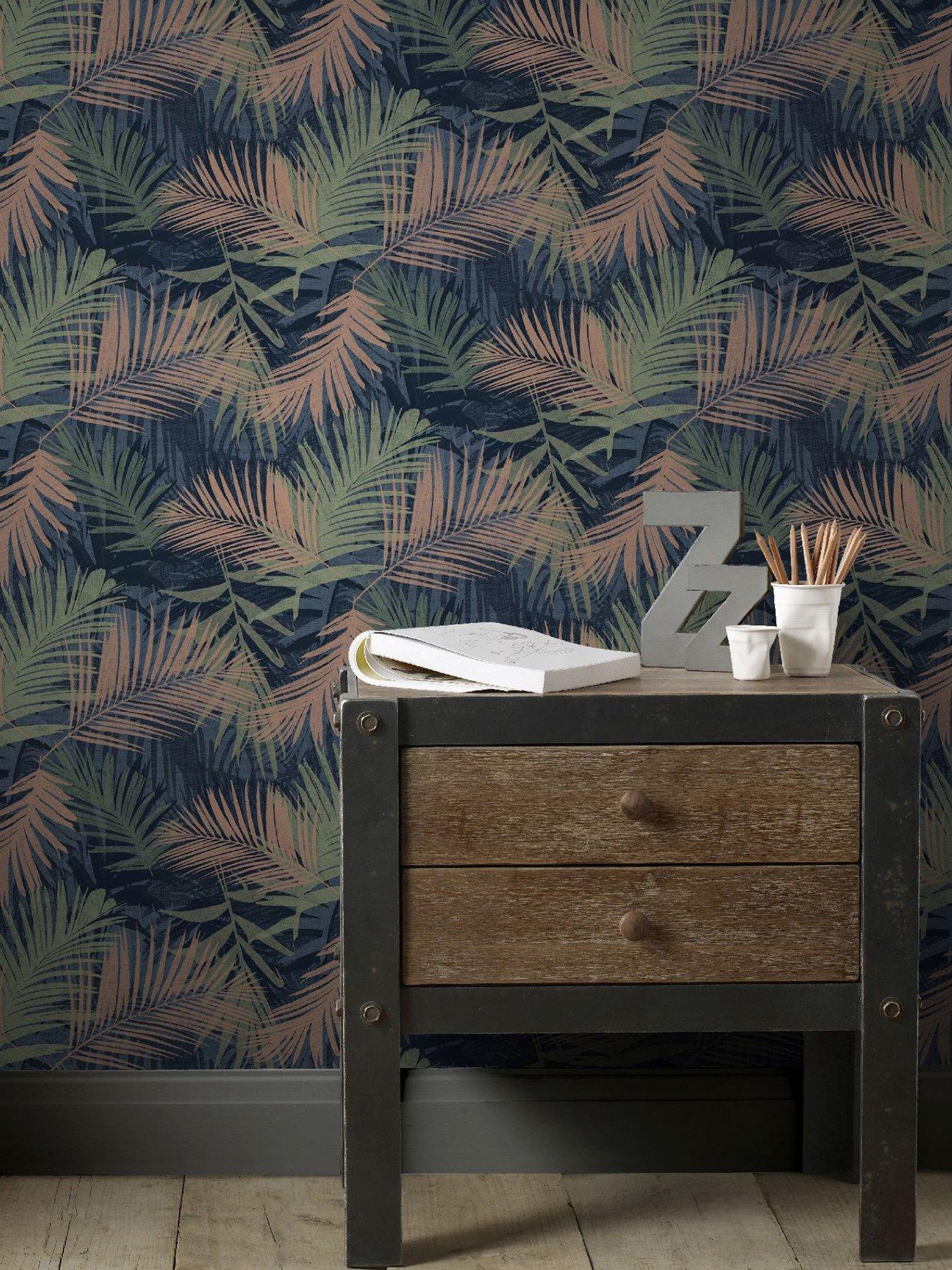 Boutique Nwg Jungle Glam - Blue Green Wallpaper