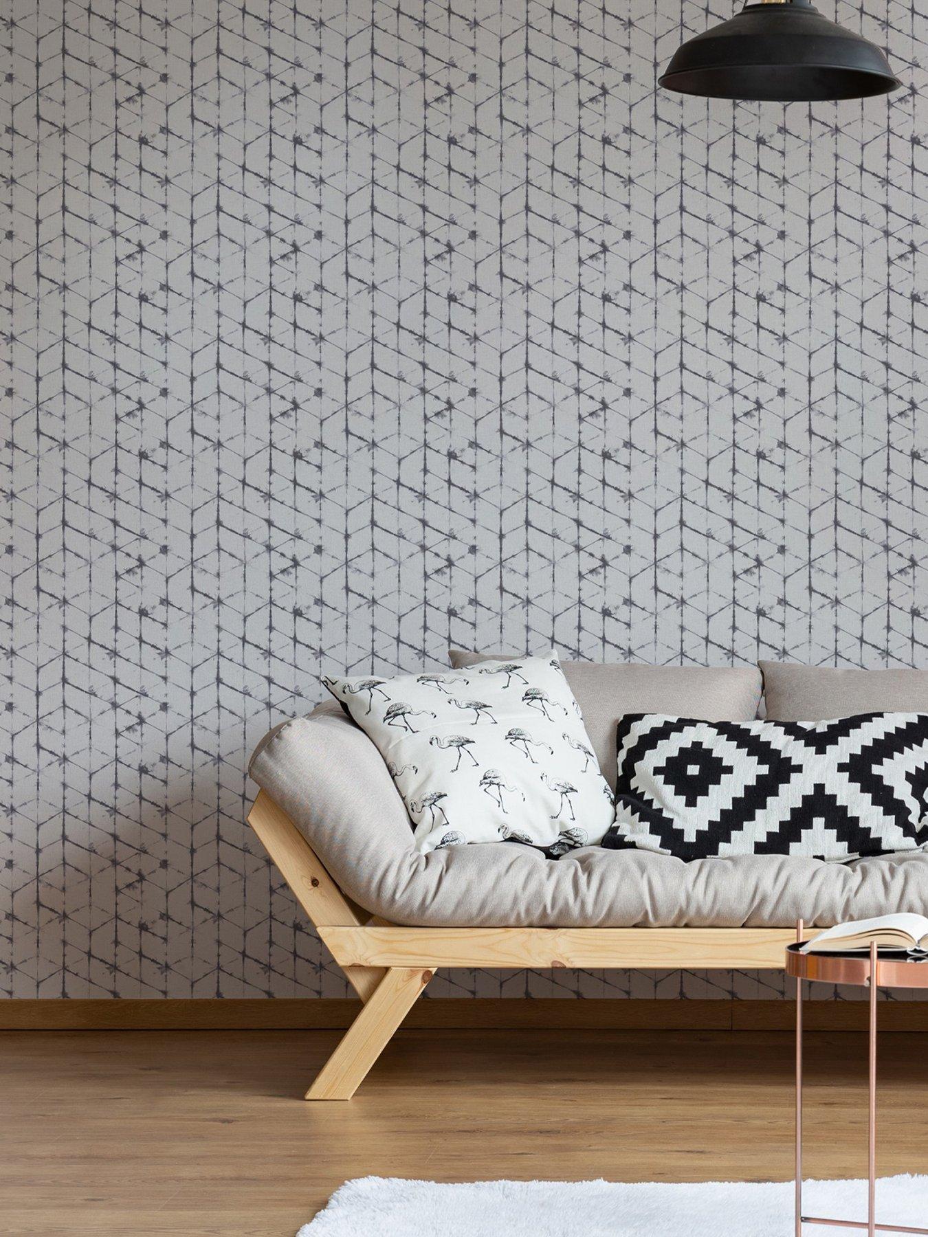  image of fresco-tie-dye-geo-mono-wallpaper