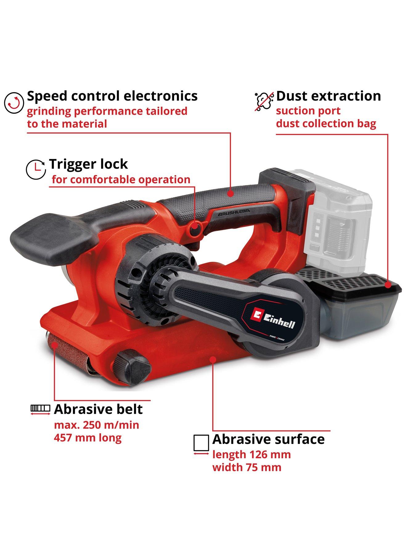  image of einhell-pxc-18v-professional-cordless-belt-sander-tp-bs-18457-li-bl-solo