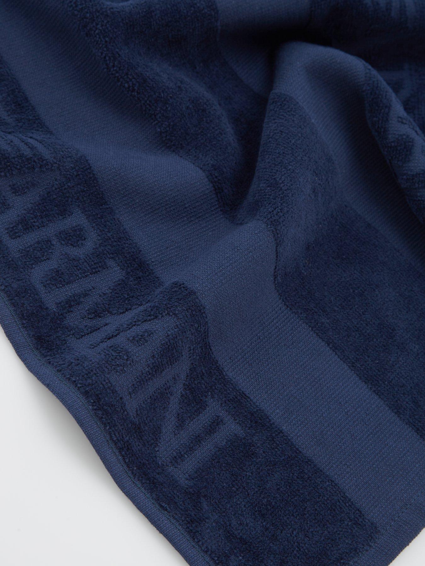  image of emporio-armani-bodywear-toal-printed-towel-dark-blue