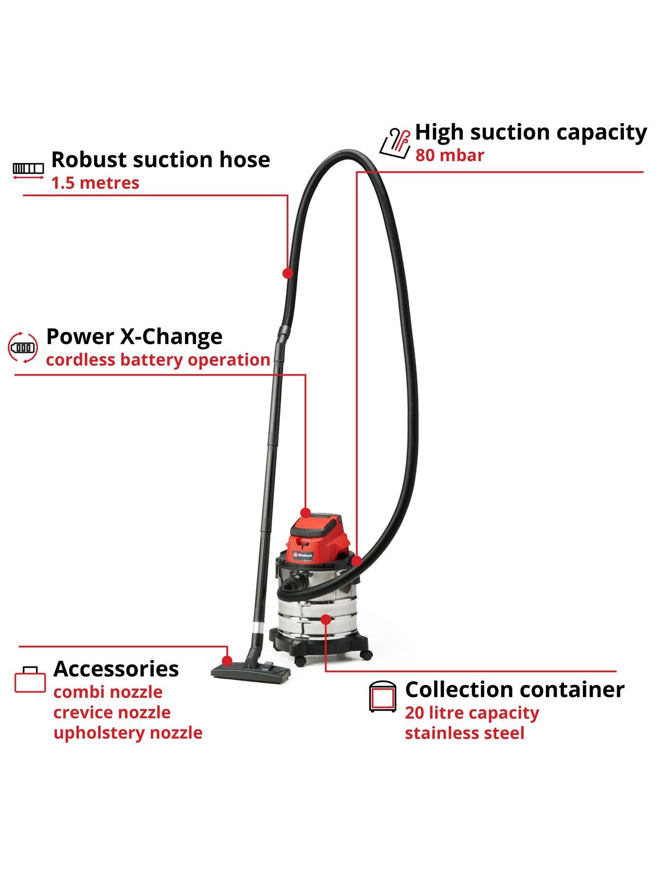  image of einhell-pxc-expert-18v-20-litre-cordless-wet-dry-vac-bare-tool-tc-vc-1820-li-s-solo