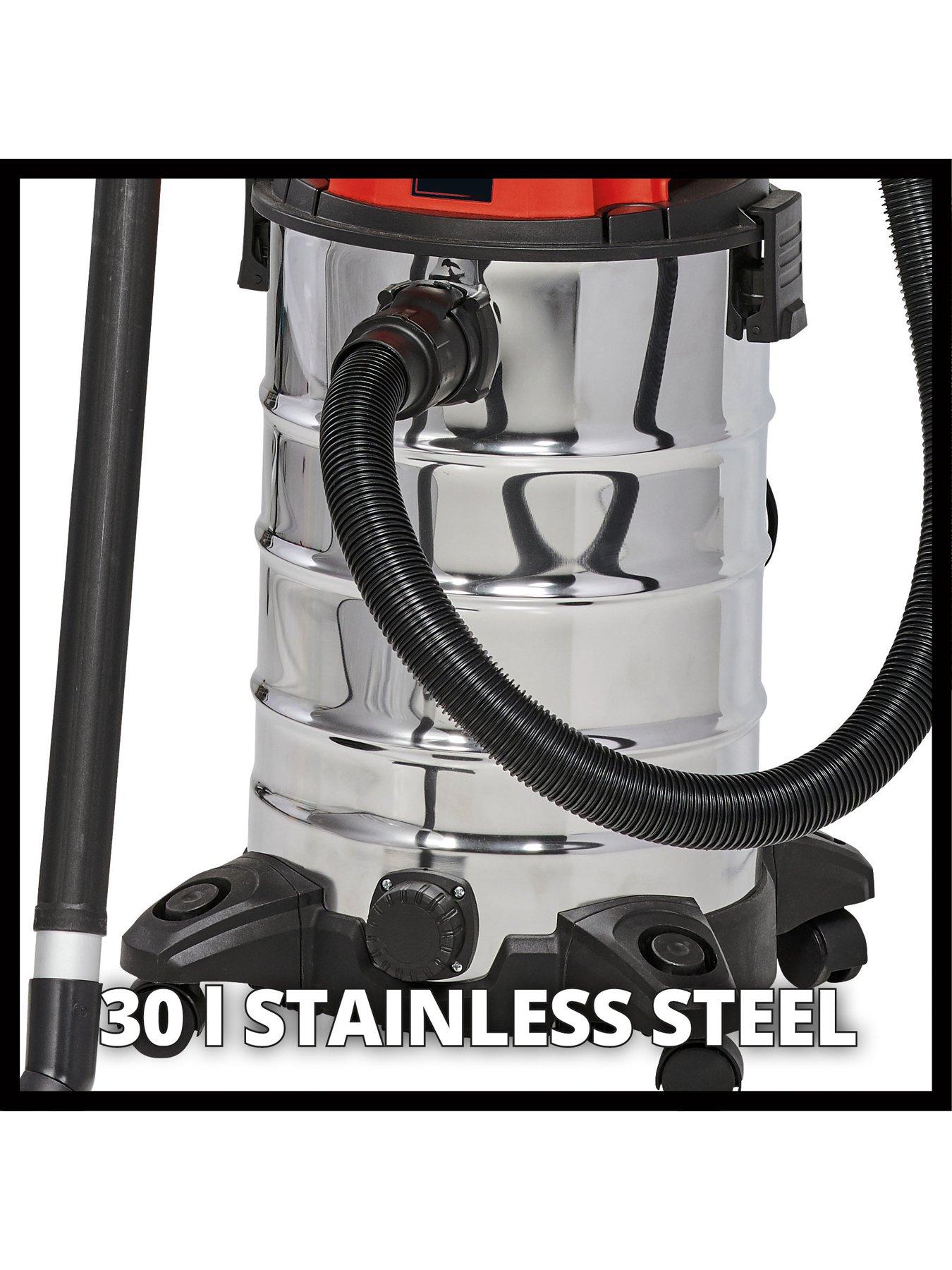  image of einhell-classic-30-litre-stainless-steel-wet-amp-dry-vac-tc-vc-1830-s