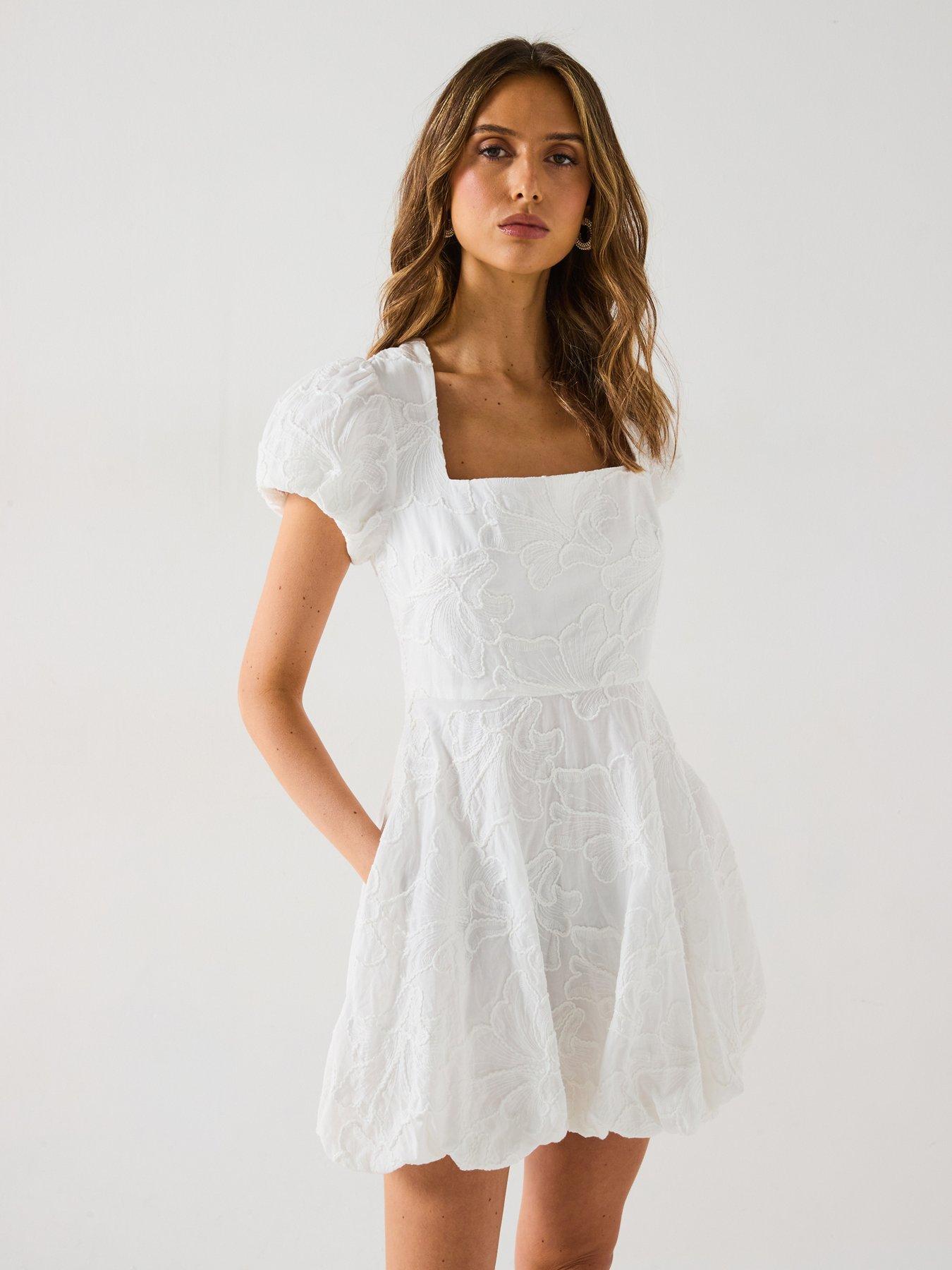 Forever New Maeve Bubble Hem Broderie Mini Dress - Multi