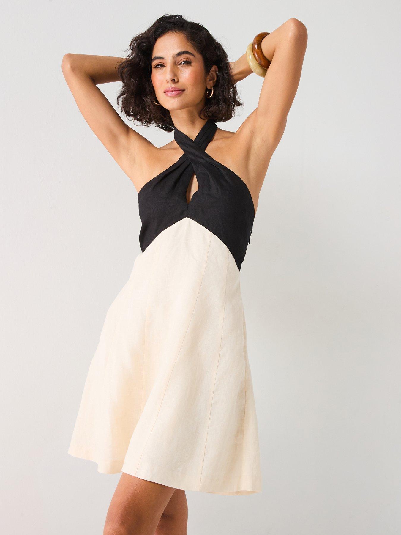 Forever New Lea Contrast Halter Neck Mini Dress - Multi