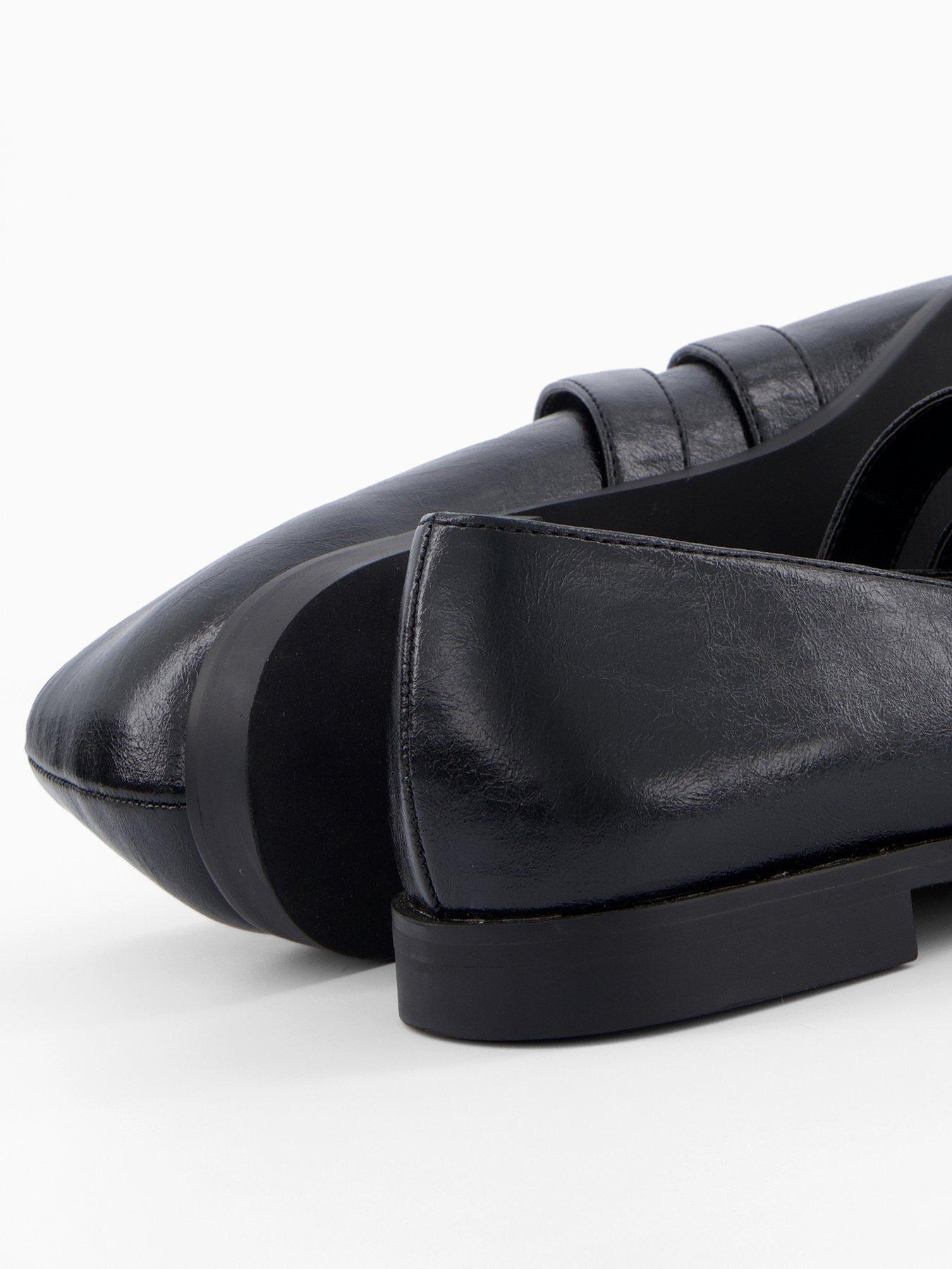 Image 3 of 8 of V by Very Pointed Double Strap Ballet Pumps - Black