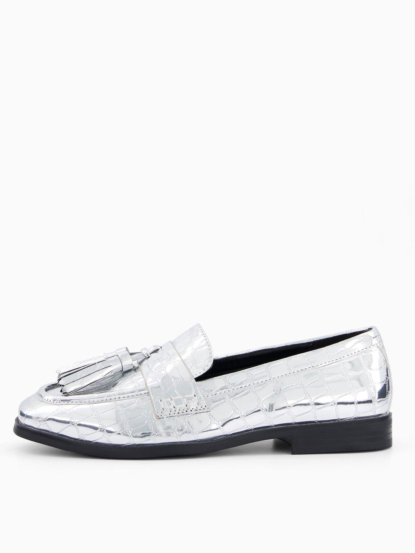 undefined Silver  Croc Loafer