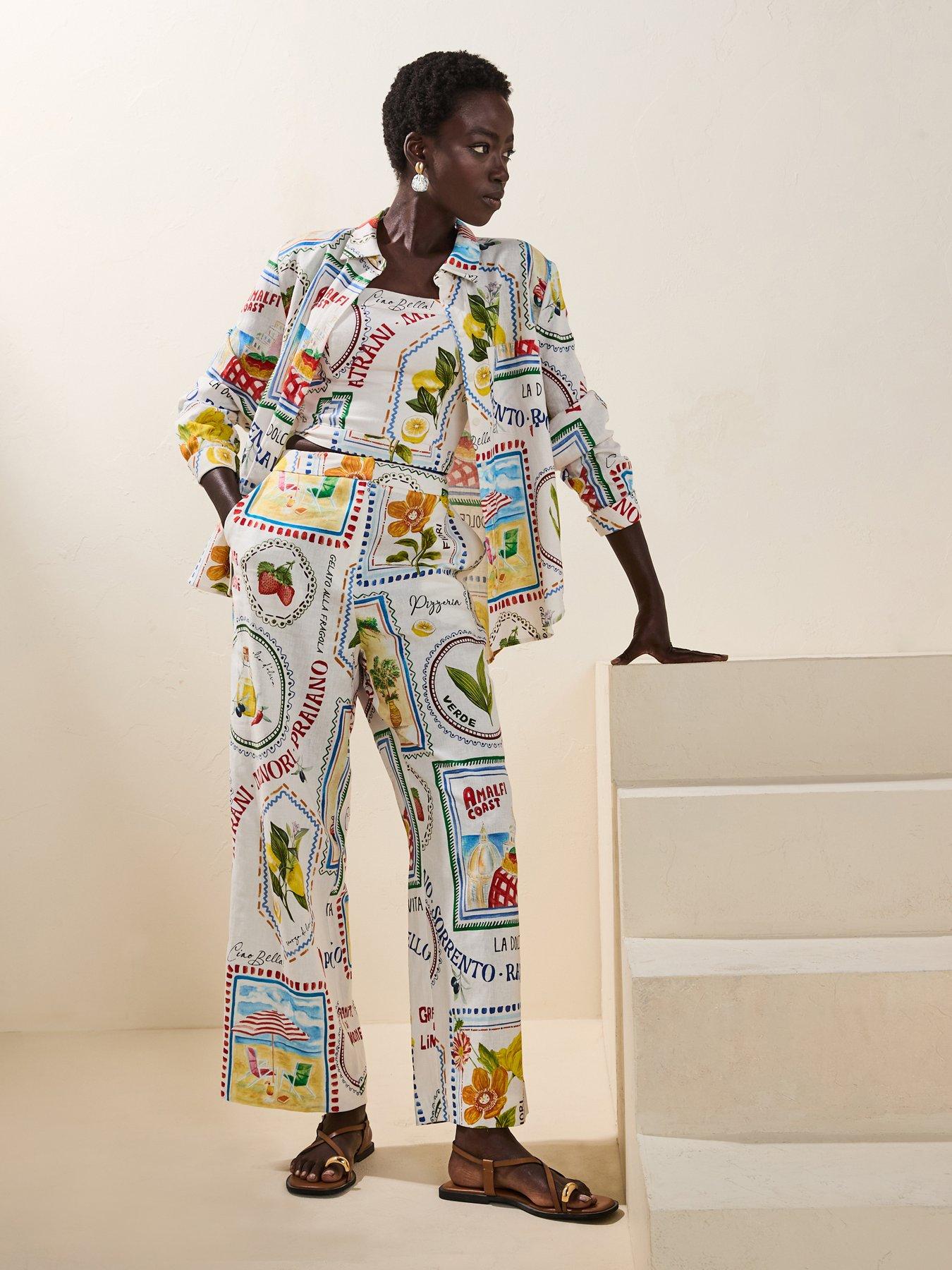  image of forever-new-lydia-oversized-linen-shirt-multi