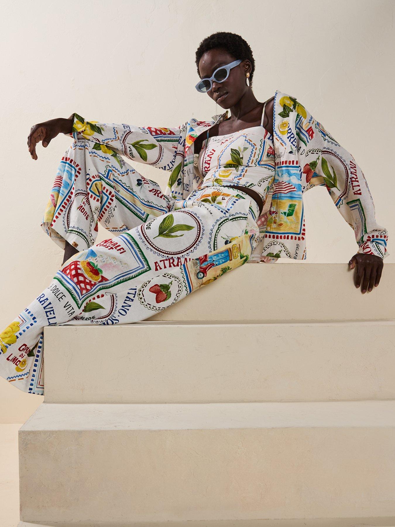  image of forever-new-lydia-oversized-linen-shirt-multi