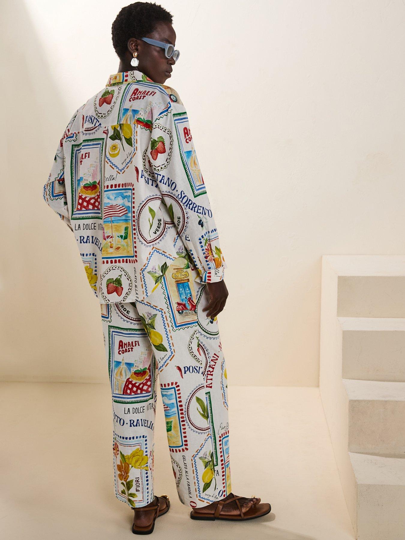  image of forever-new-lydia-oversized-linen-shirt-multi