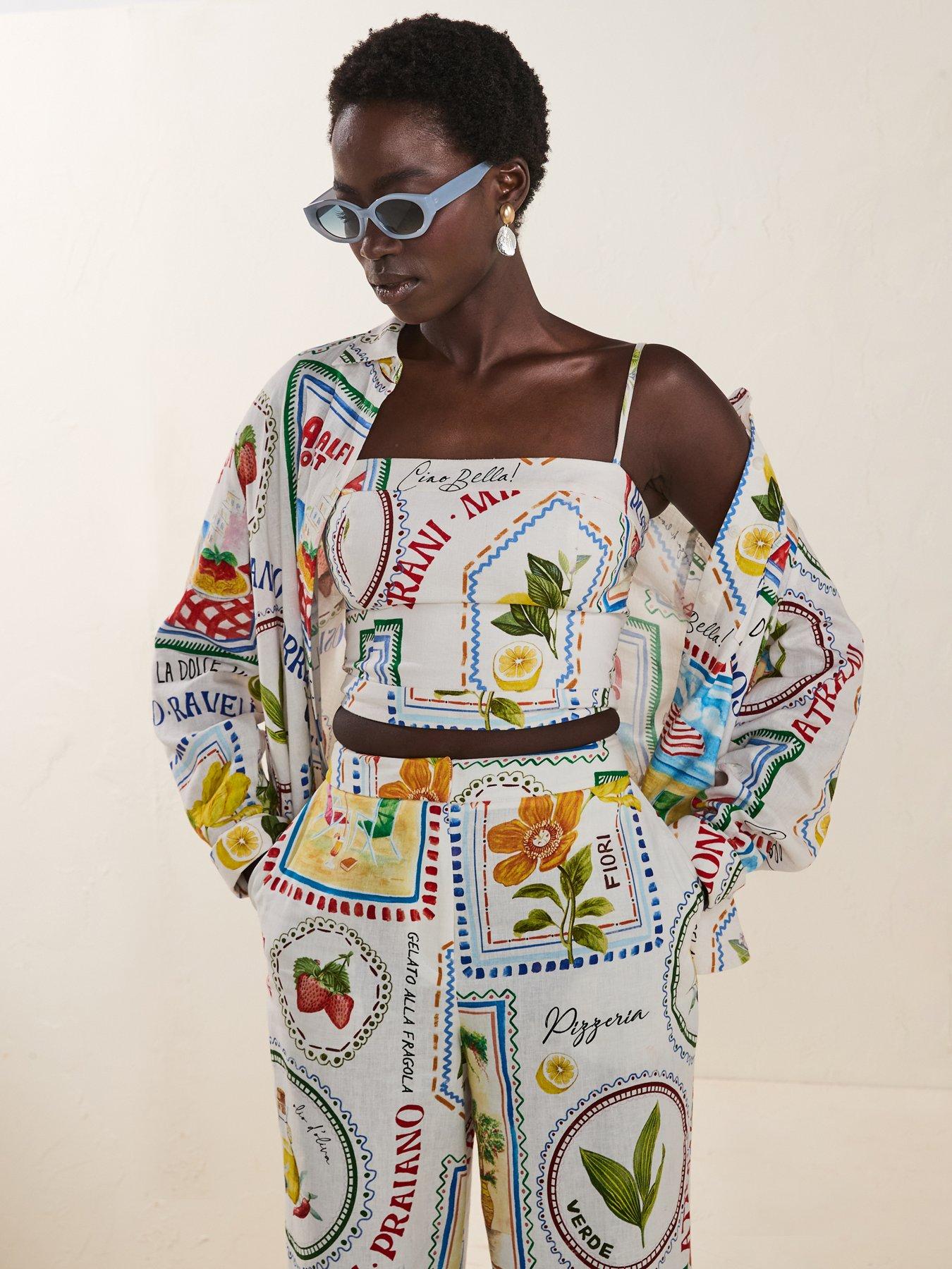  image of forever-new-lydia-oversized-linen-shirt-multi