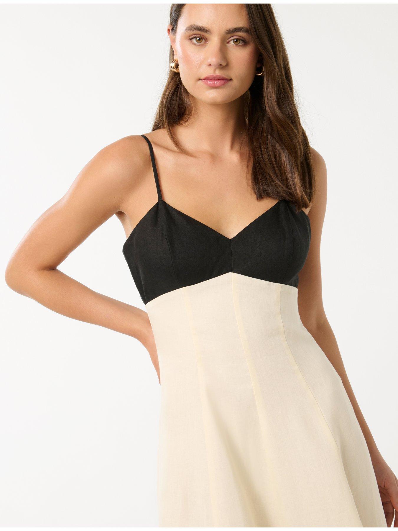 Forever New Ada Contrast Linen Midi Dress - Multi | Littlewoods