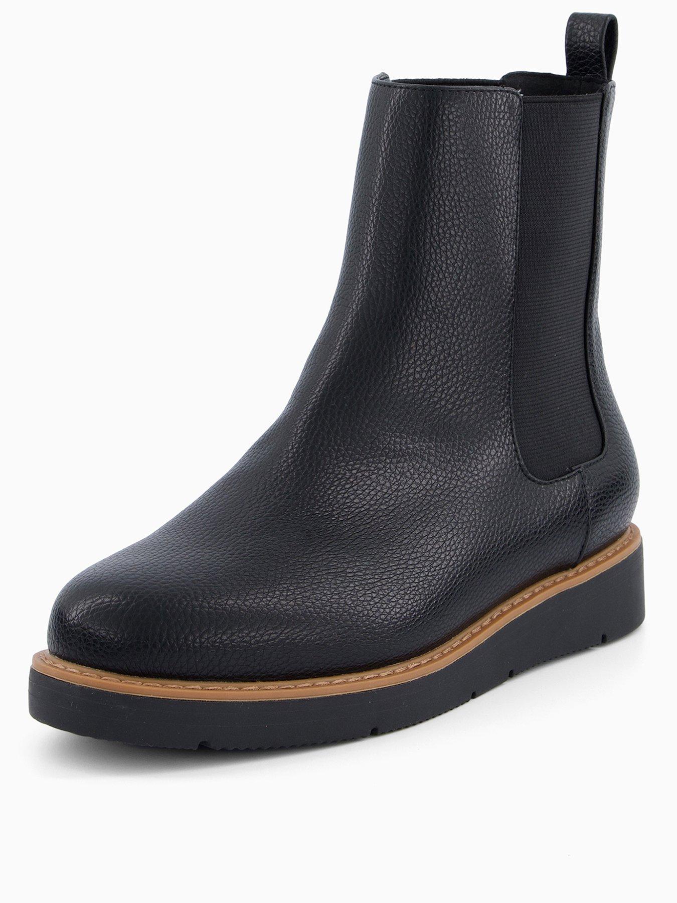 Image 2 of 7 of V by Very Flatform Chelsea Ankle Boot - Black