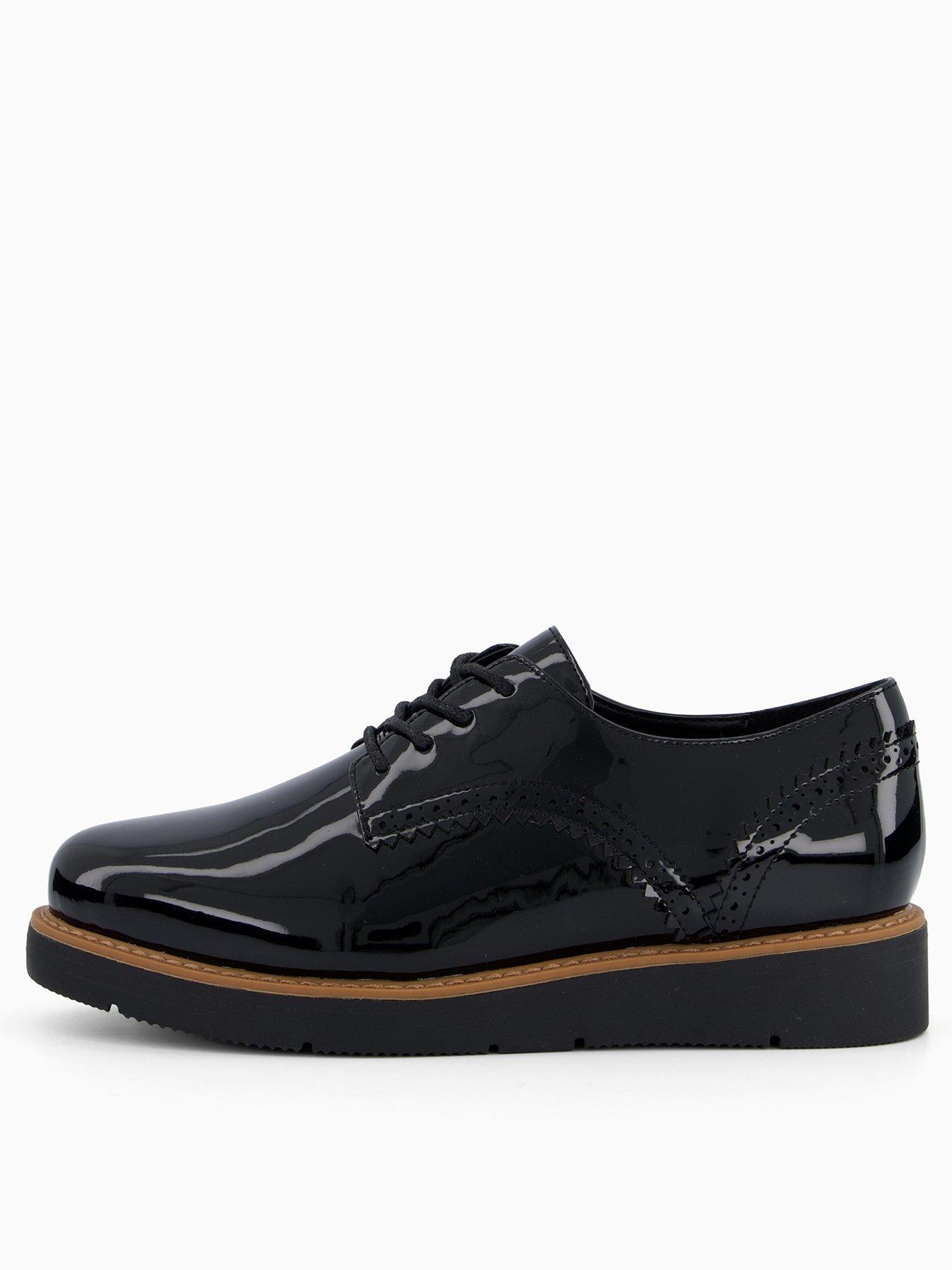 undefined Lace Up Flatform Loafer - Black