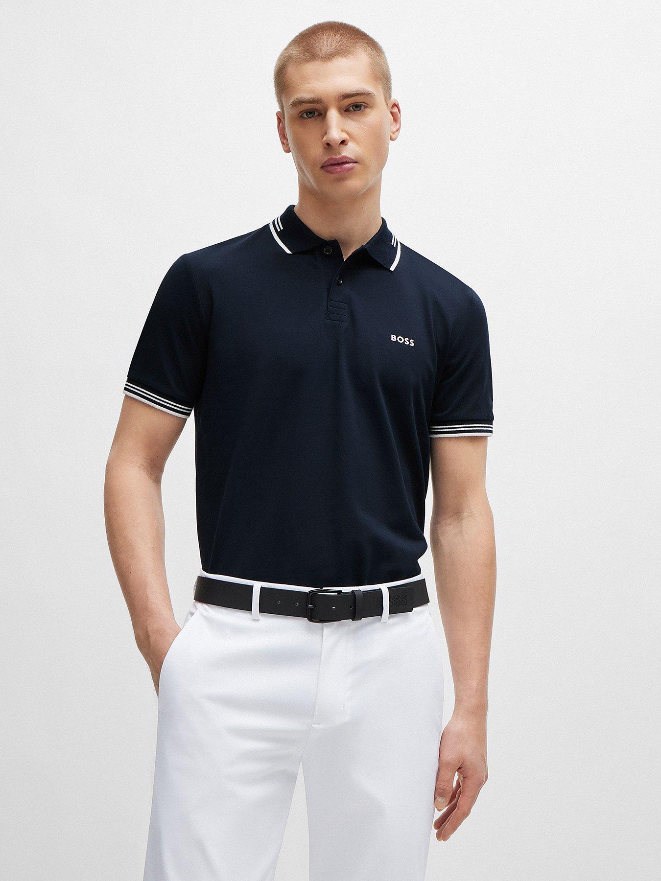 BOSS Mens Golf Paul Slim Fit Polo Shirt - Dark Blue