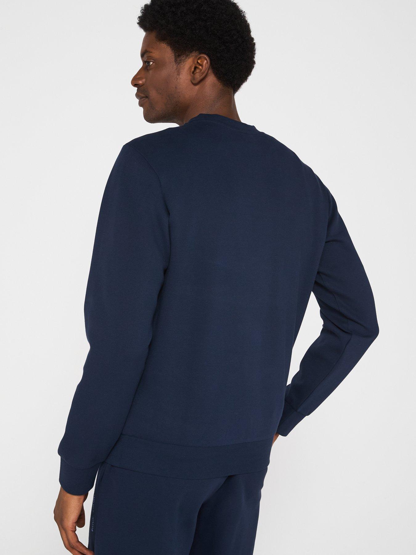 stillFront image of emporio-armani-bodywear-iconic-crew-neck-sweatshirt-dark-blue