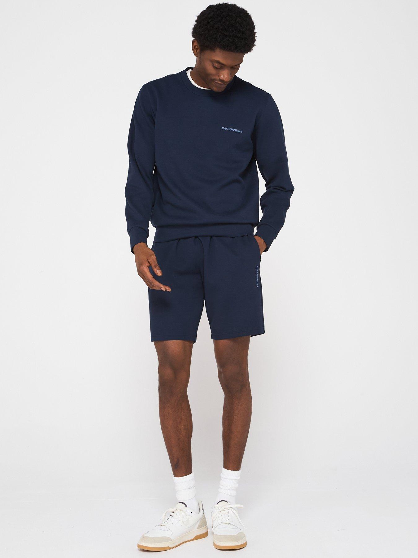 image of emporio-armani-bodywear-iconic-crew-neck-sweatshirt-dark-blue