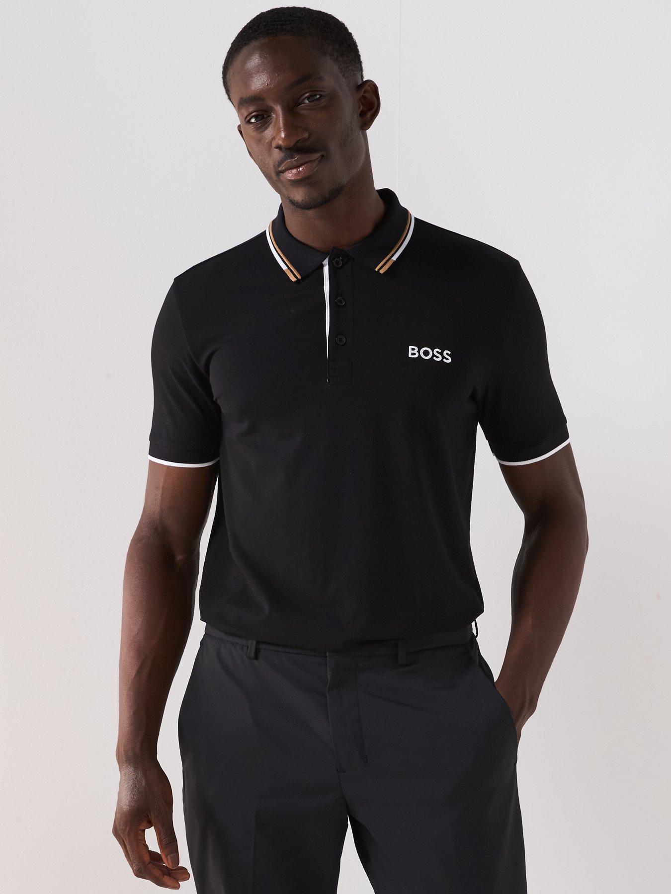  image of boss-mens-golf-paddy-pro-regular-fit-polo-shirt-black