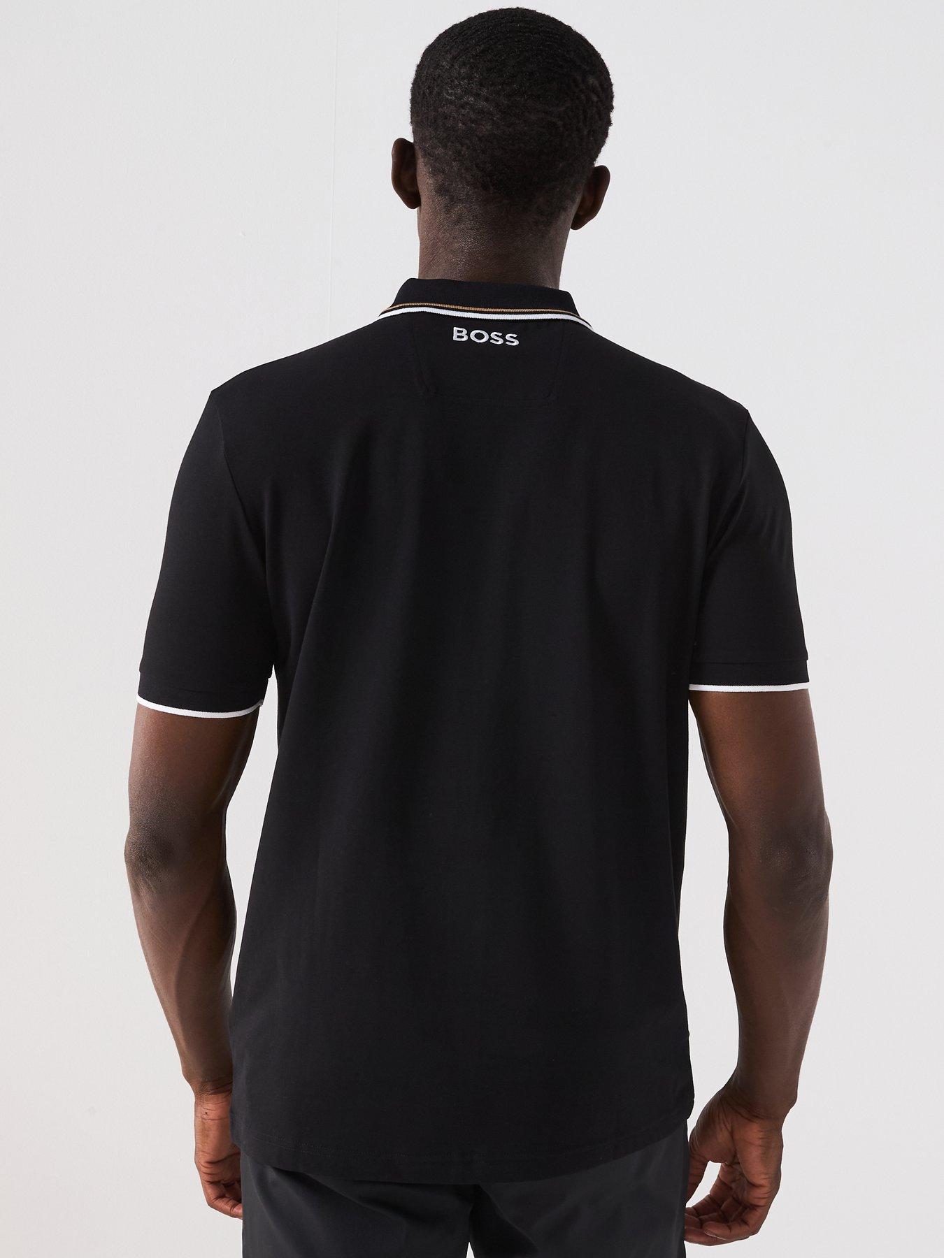 stillFront image of boss-mens-golf-paddy-pro-regular-fit-polo-shirt-black