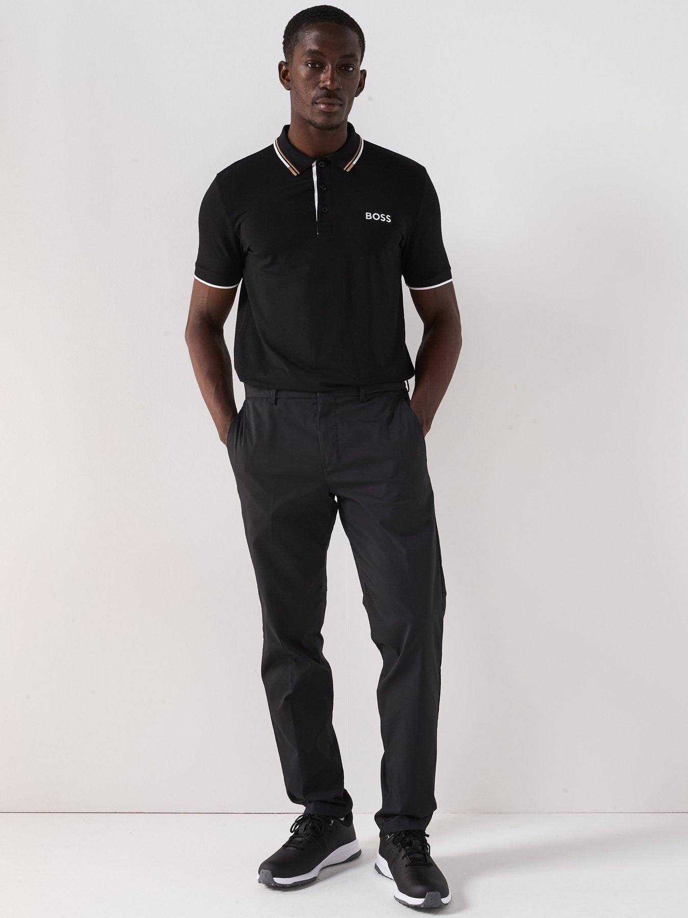  image of boss-mens-golf-paddy-pro-regular-fit-polo-shirt-black