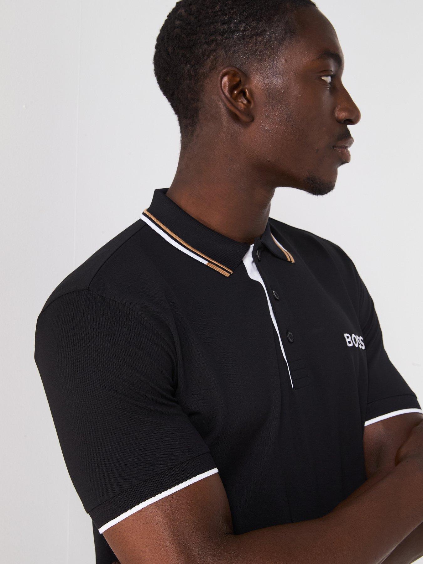  image of boss-mens-golf-paddy-pro-regular-fit-polo-shirt-black