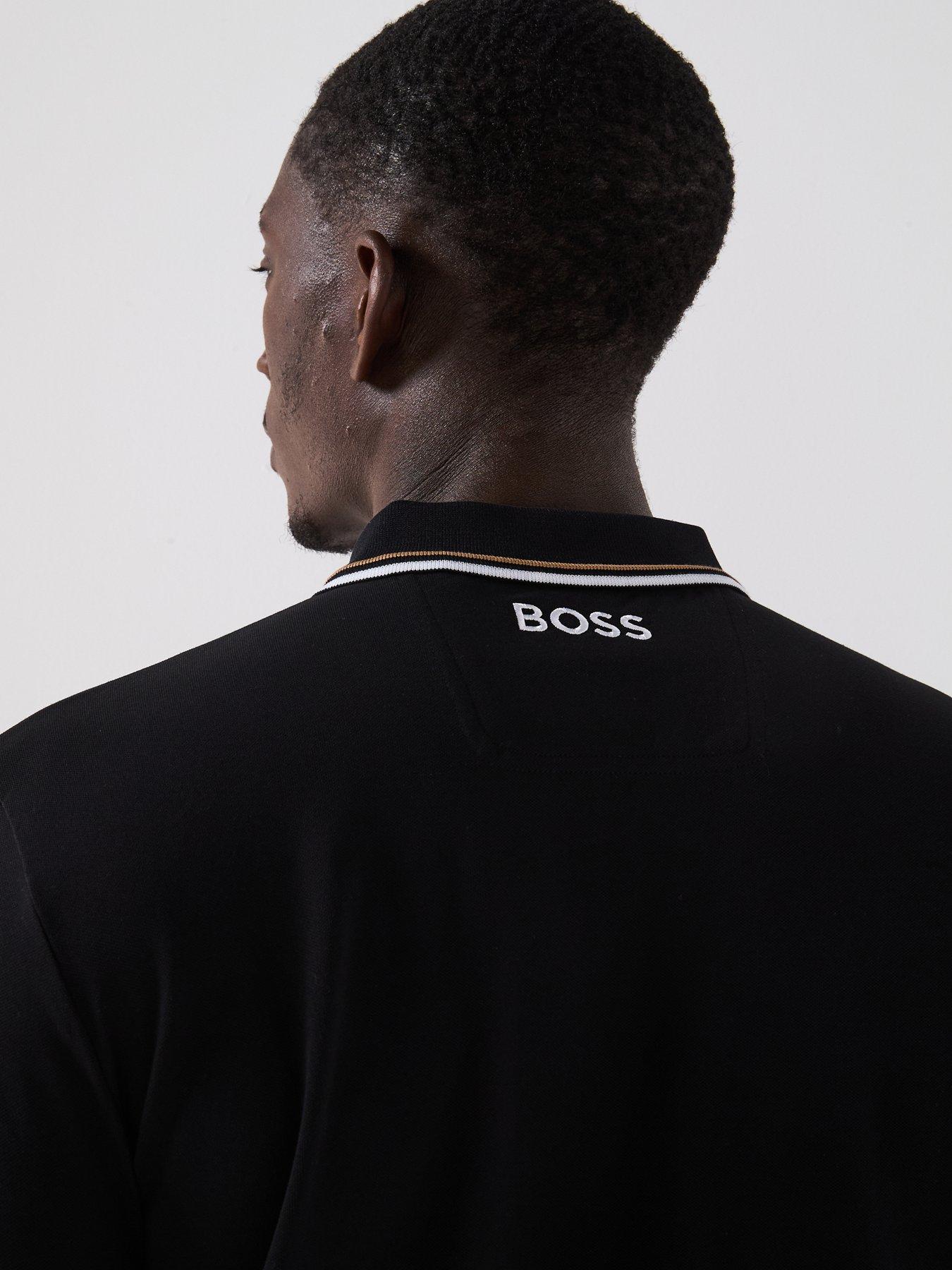  image of boss-mens-golf-paddy-pro-regular-fit-polo-shirt-black