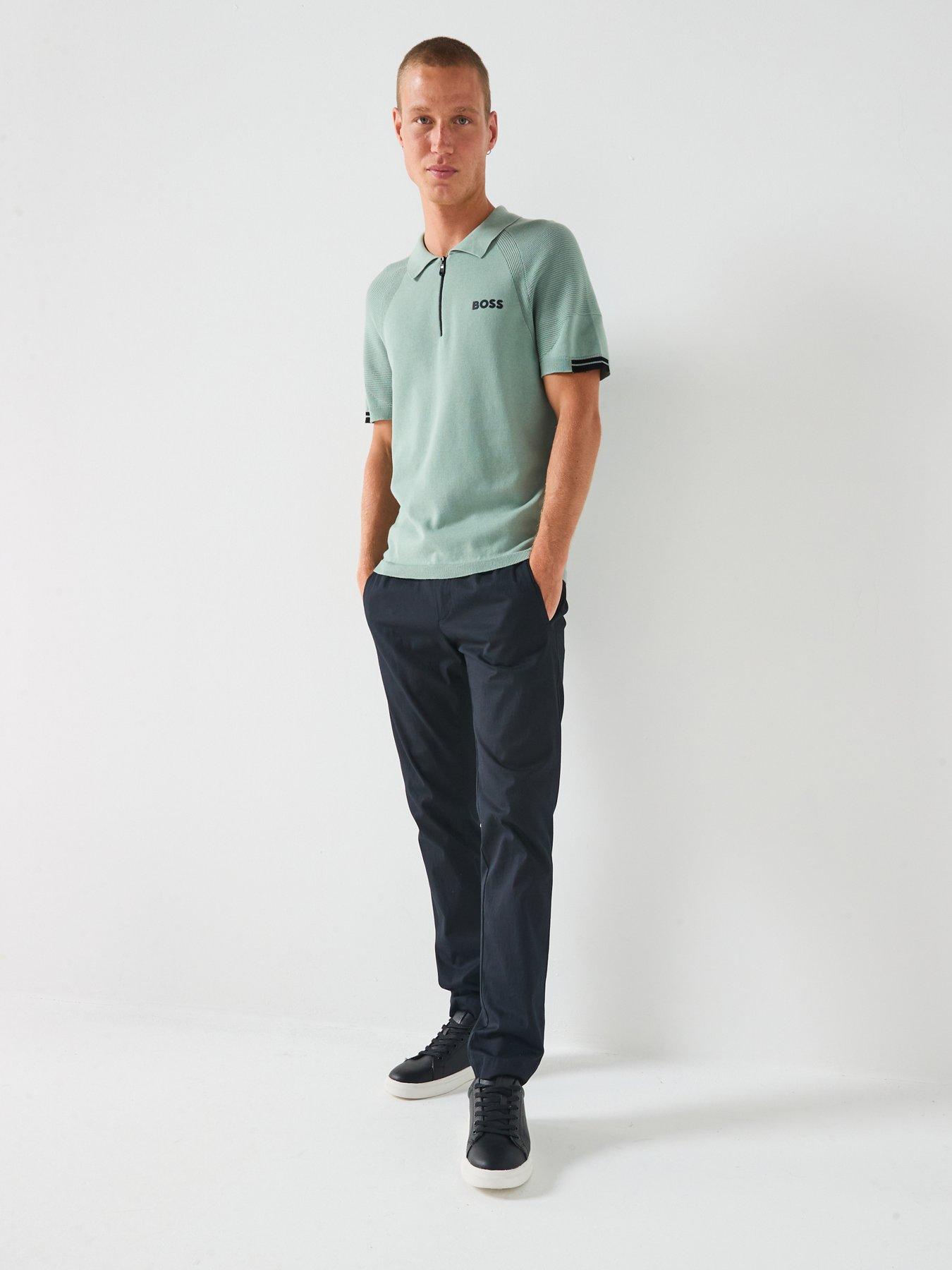 Image 3 of 5 of BOSS Mens Golf Slim Fit K Perform-Max Polo Shirt - Green