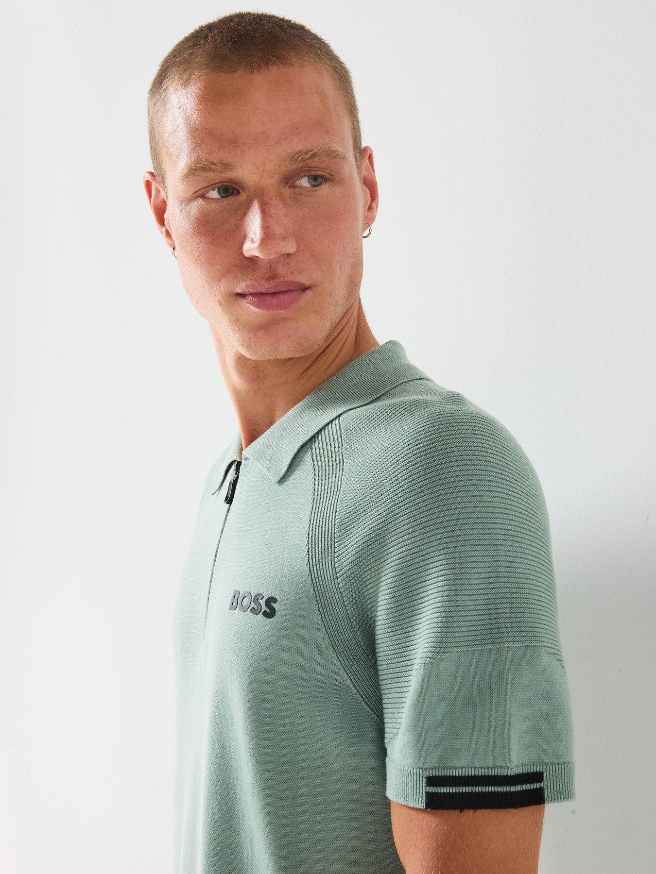 Image 4 of 5 of BOSS Mens Golf Slim Fit K Perform-Max Polo Shirt - Green