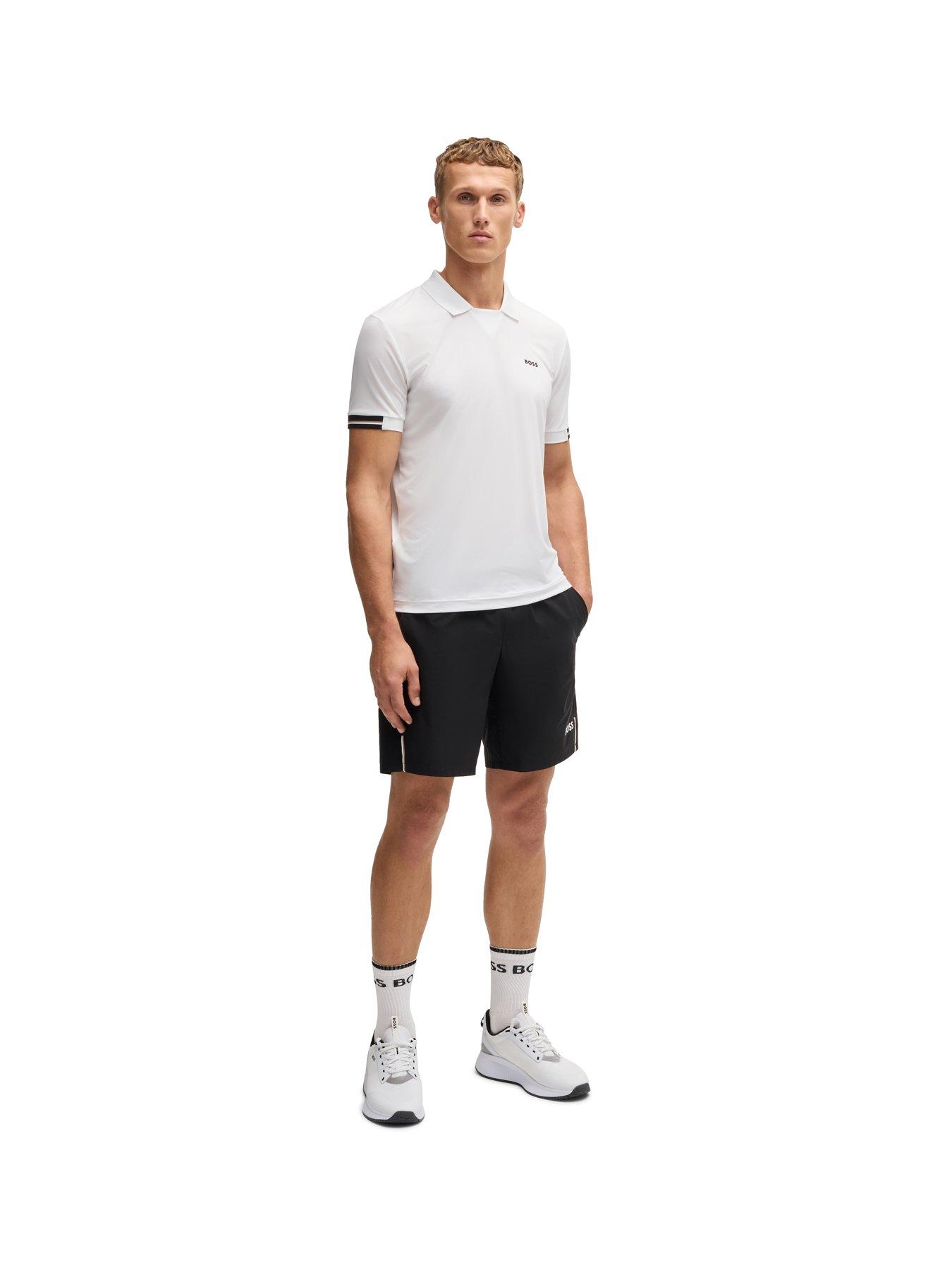  image of boss-mens-golf-palle-mesh-regular-fit-polo--white