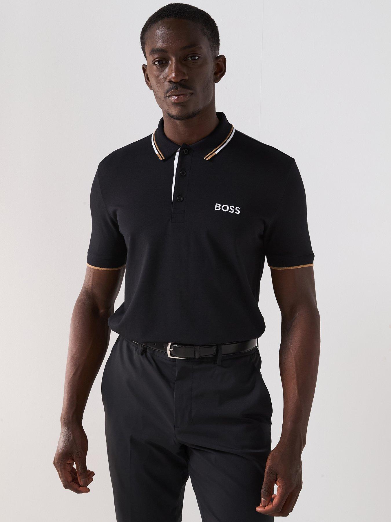 front image of boss-mens-golf-paddy-pro-regular-fit-polo-black