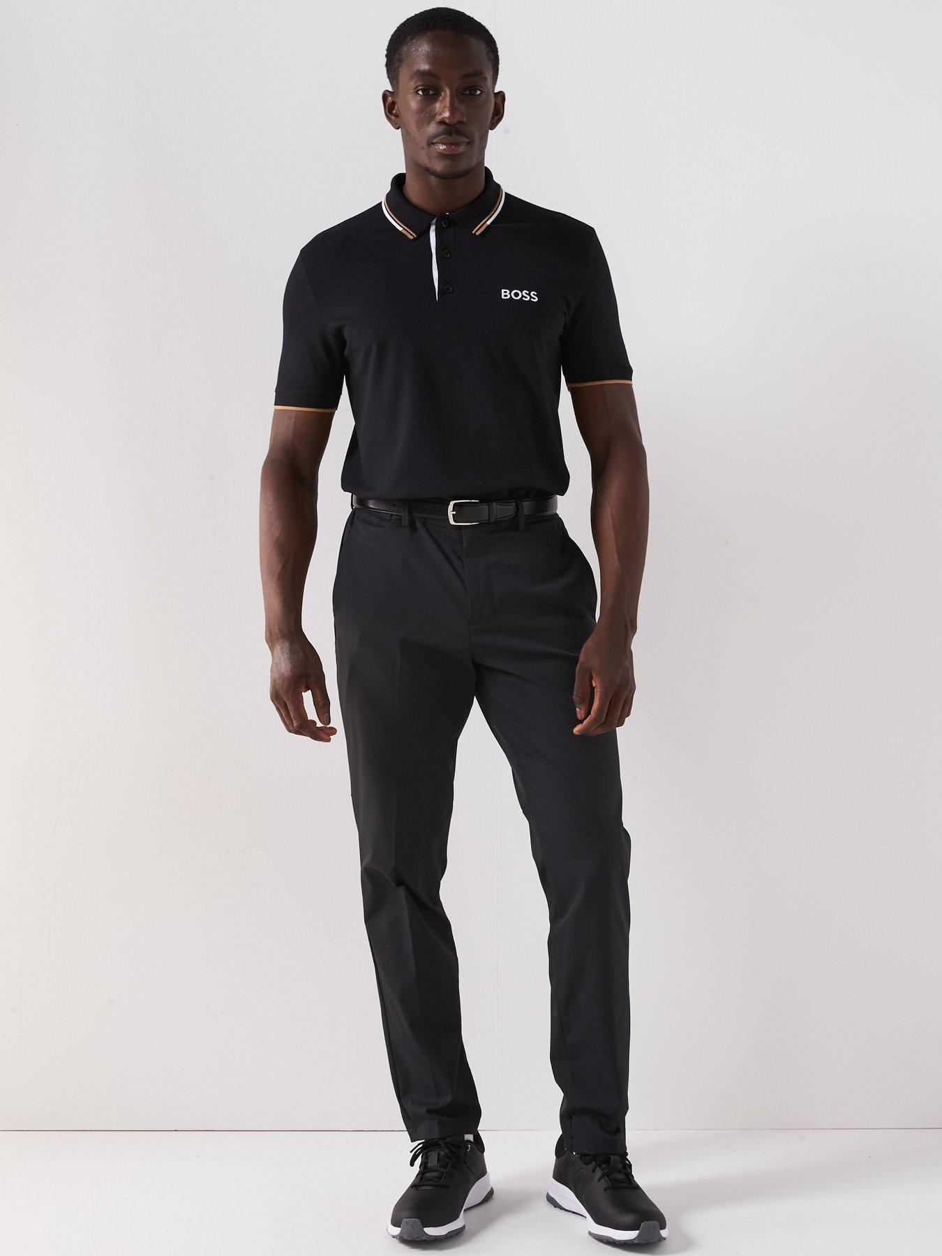  image of boss-mens-golf-paddy-pro-regular-fit-polo-black