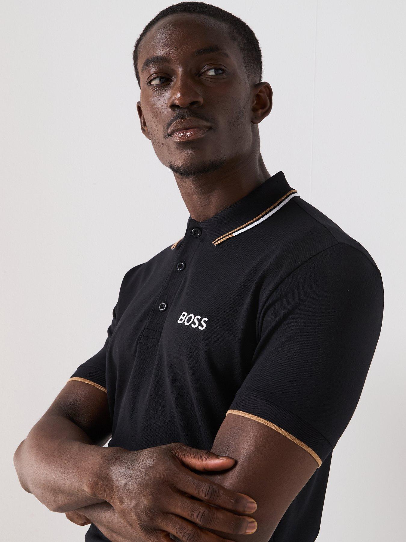  image of boss-mens-golf-paddy-pro-regular-fit-polo-black