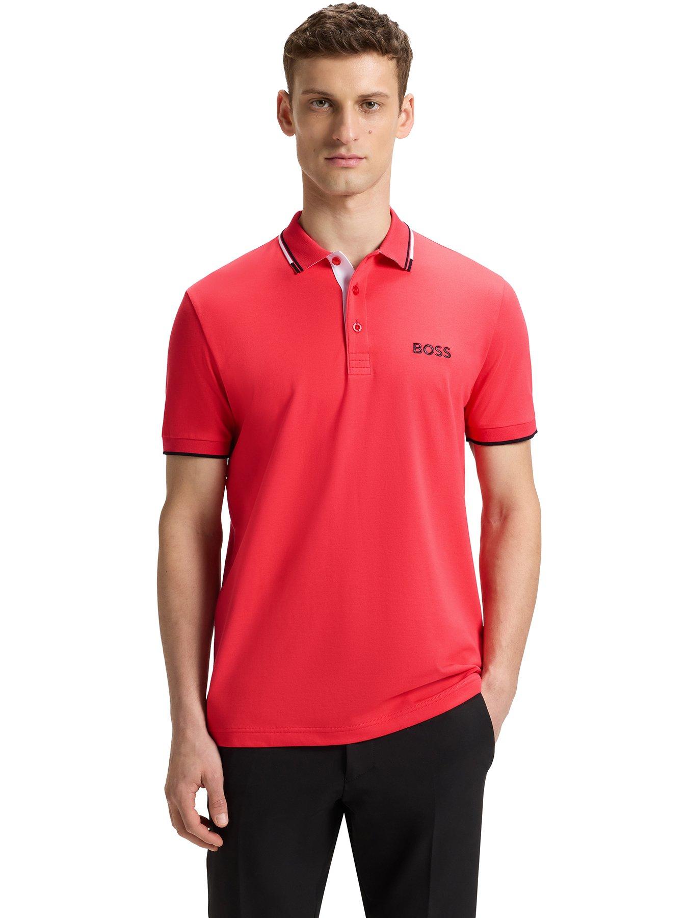 BOSS Mens Golf Paddy Pro Regular Fit Polo - Red