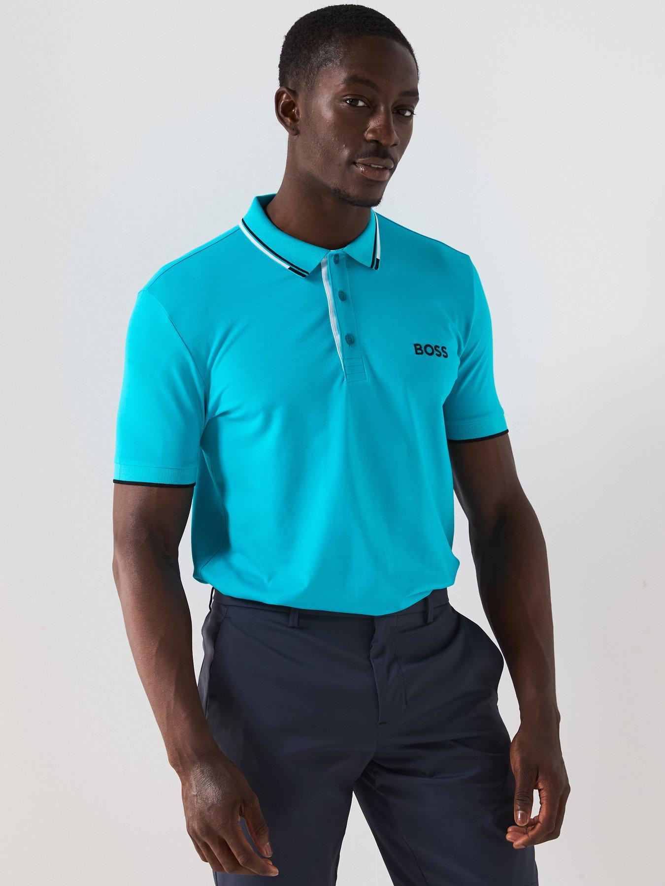 BOSS Mens Golf Paddy Pro Regular Fit Polo - Blue