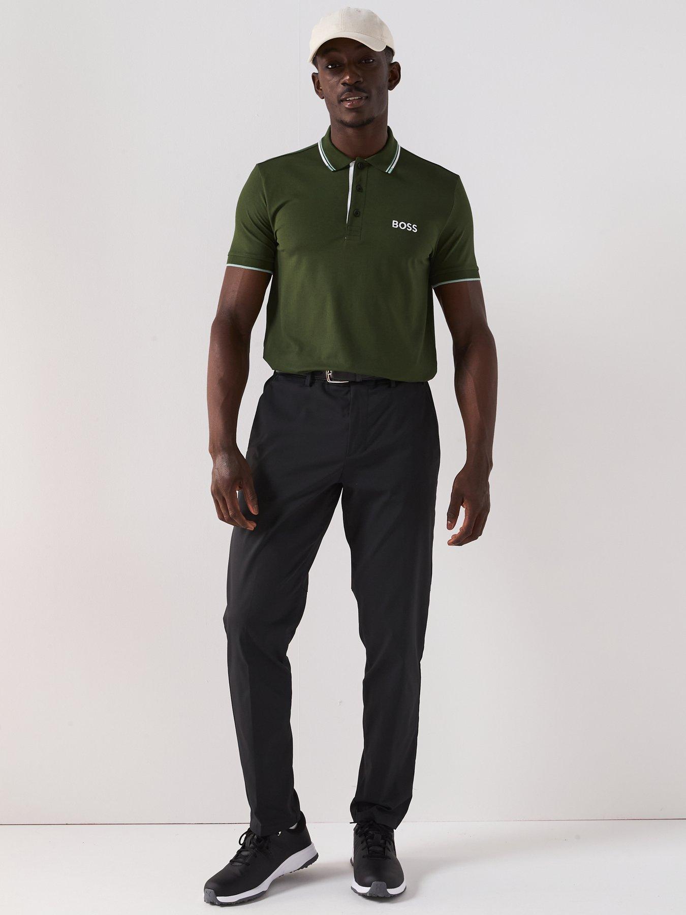  image of boss-mens-golf-paddy-pro-regular-fit-polo-tee-green