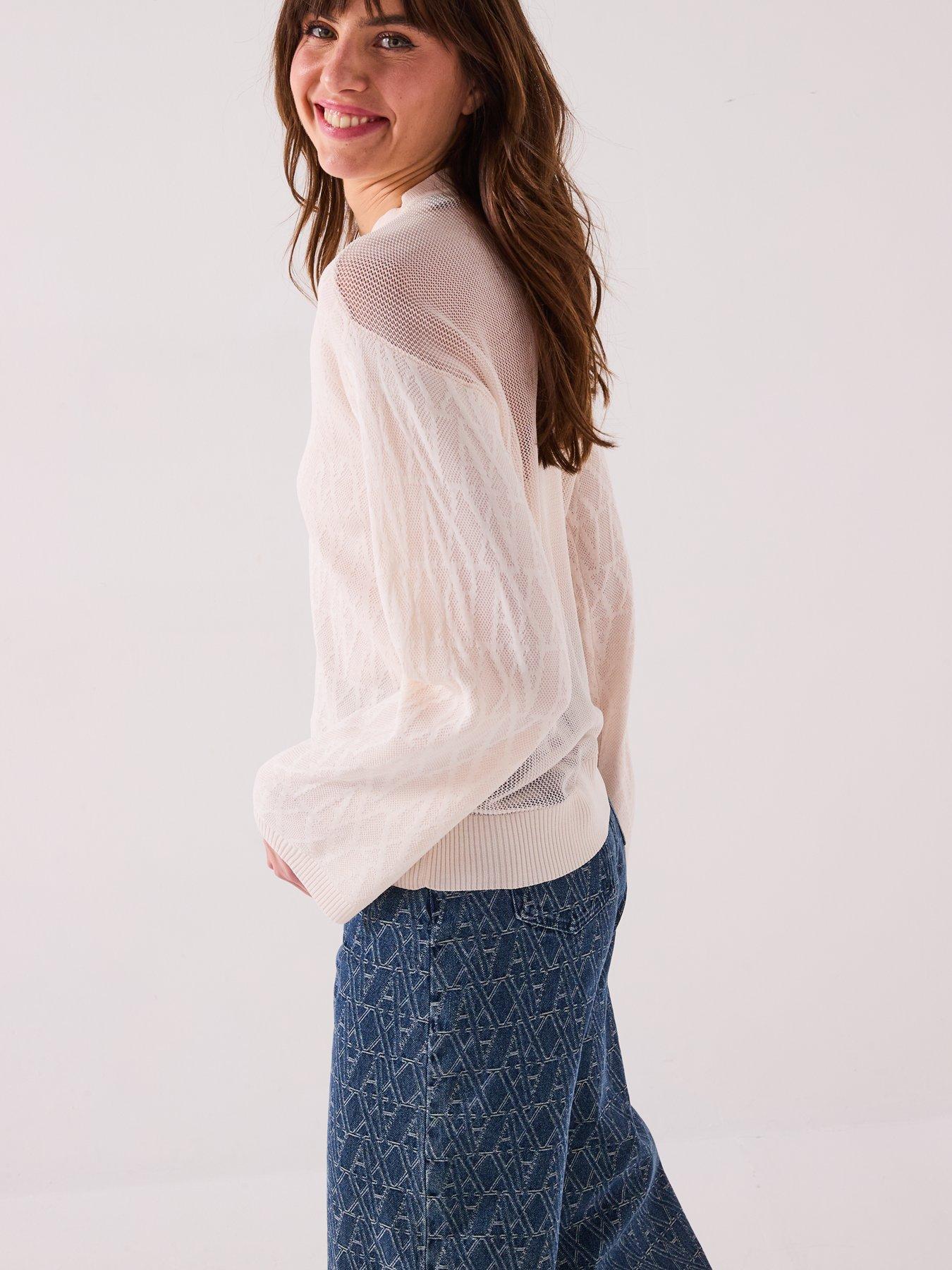  image of armani-exchange-knitted-viscose-logo-jumper-cream