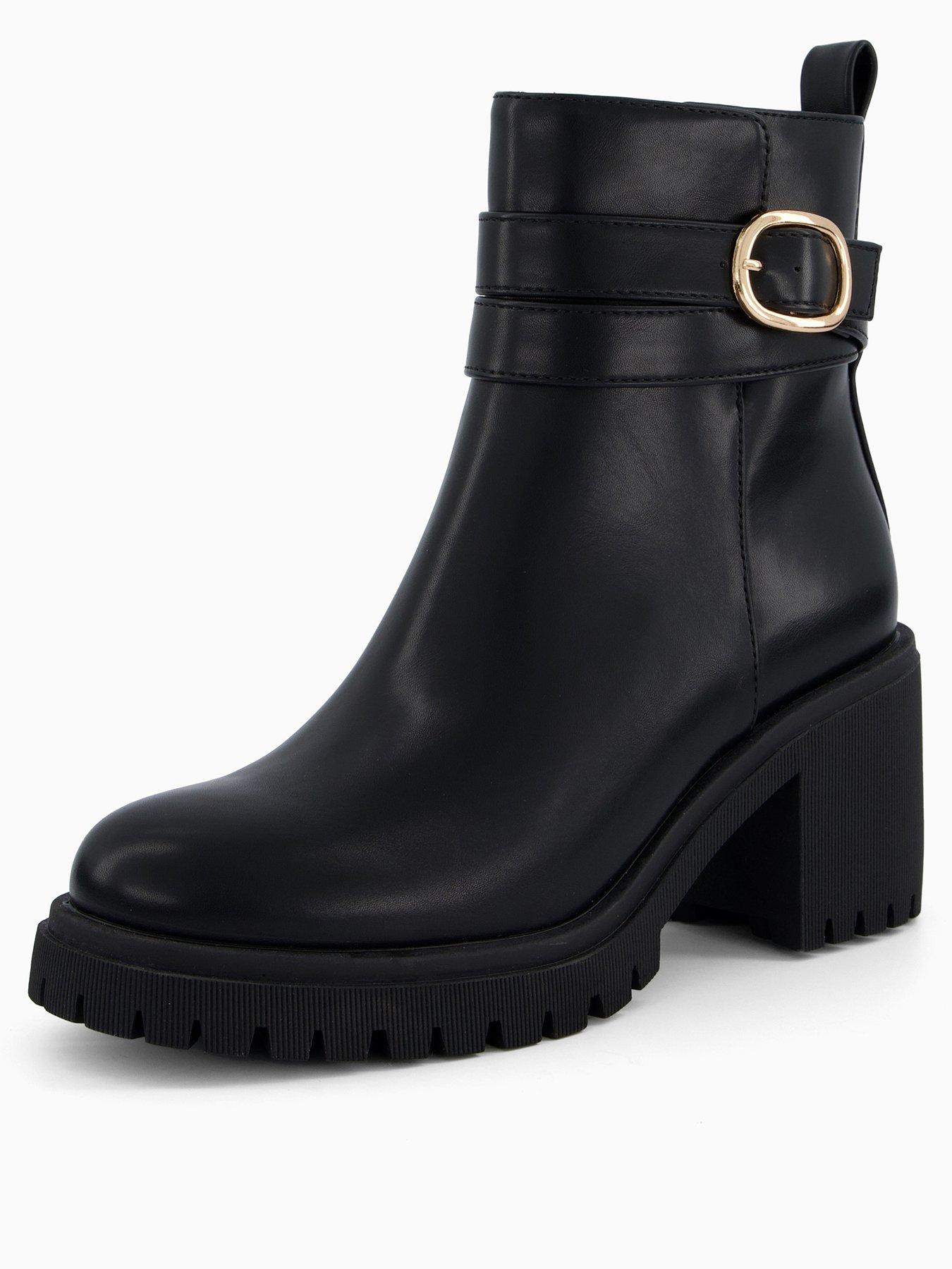 Image 2 of 7 of V by Very Block Heel Chunky Chelsea Ankle Boots - Black