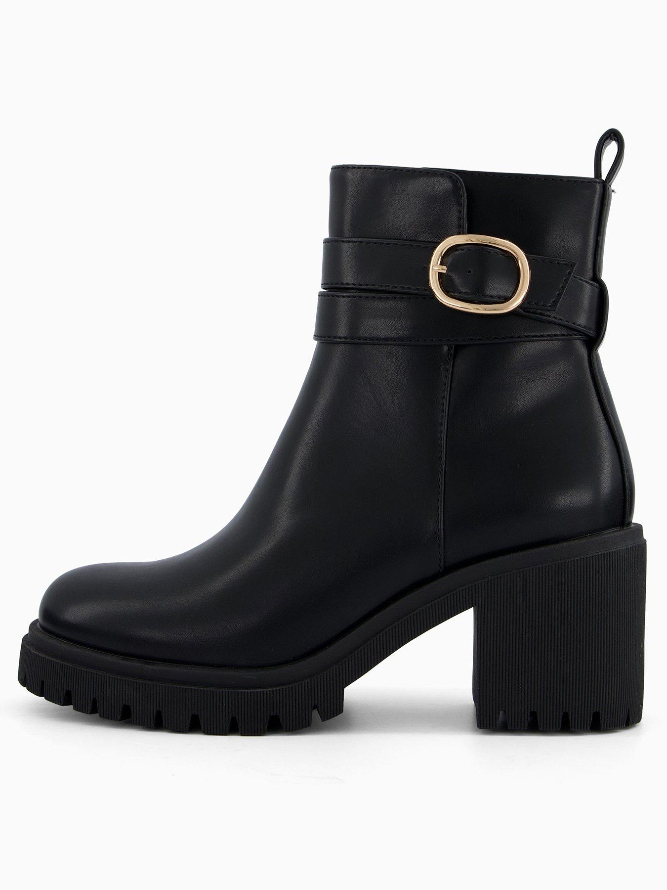 V by Very Block Heel Chunky Chelsea Ankle Boots - Black