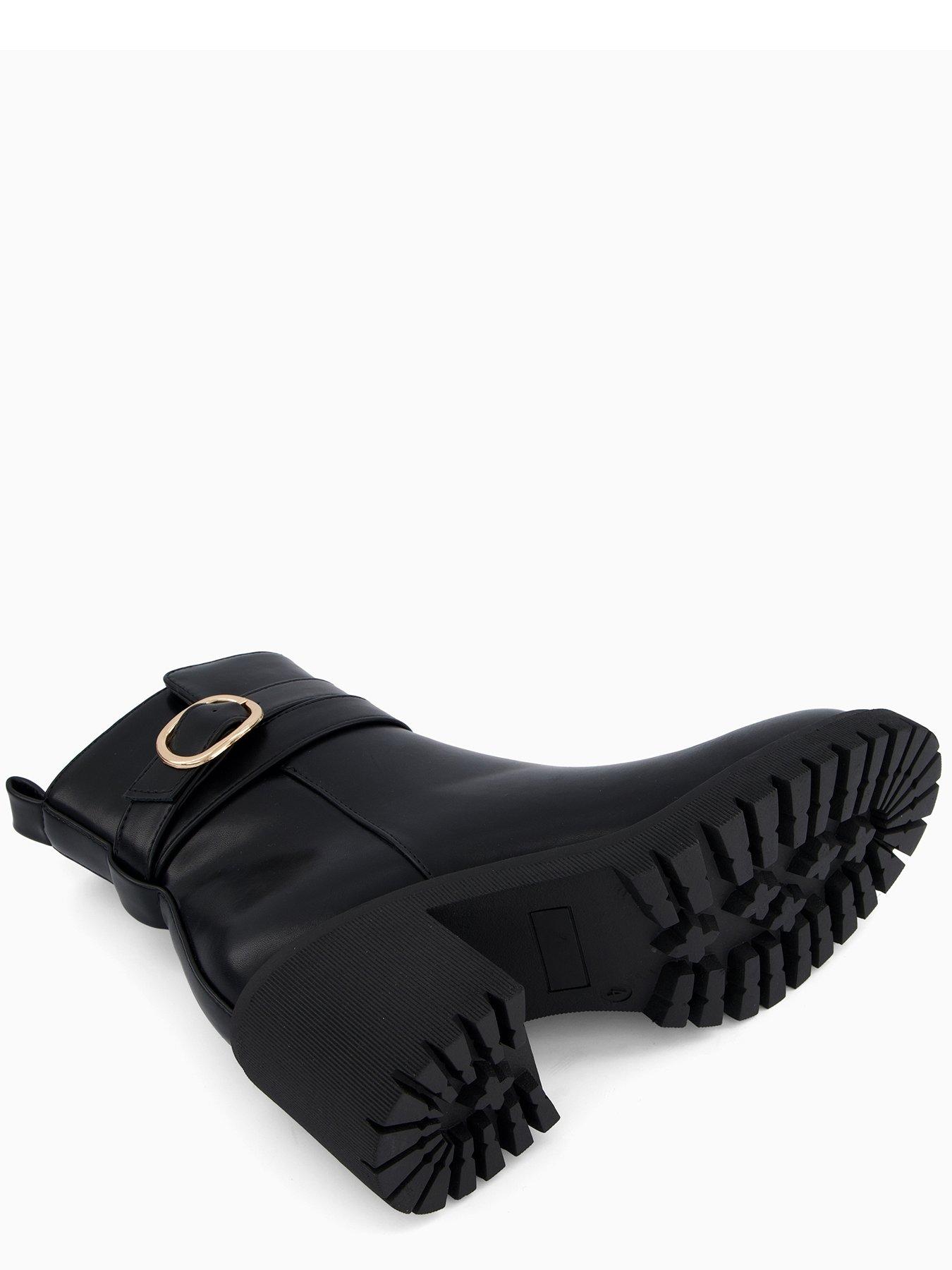 Image 4 of 7 of V by Very Block Heel Chunky Chelsea Ankle Boots - Black