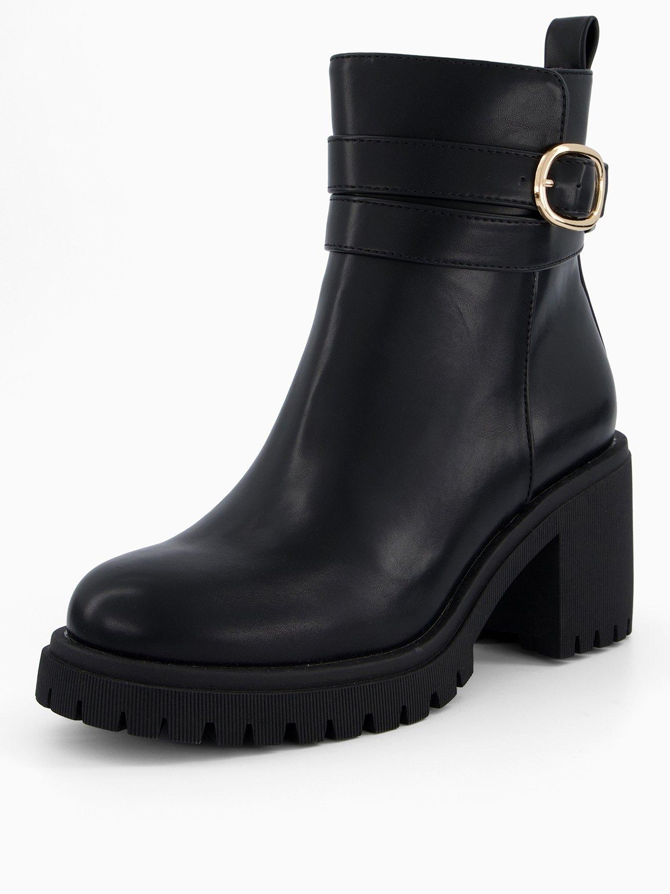 Image 2 of 7 of V by Very Wide Block Heel Chunky Chelsea Ankle Boot - Black