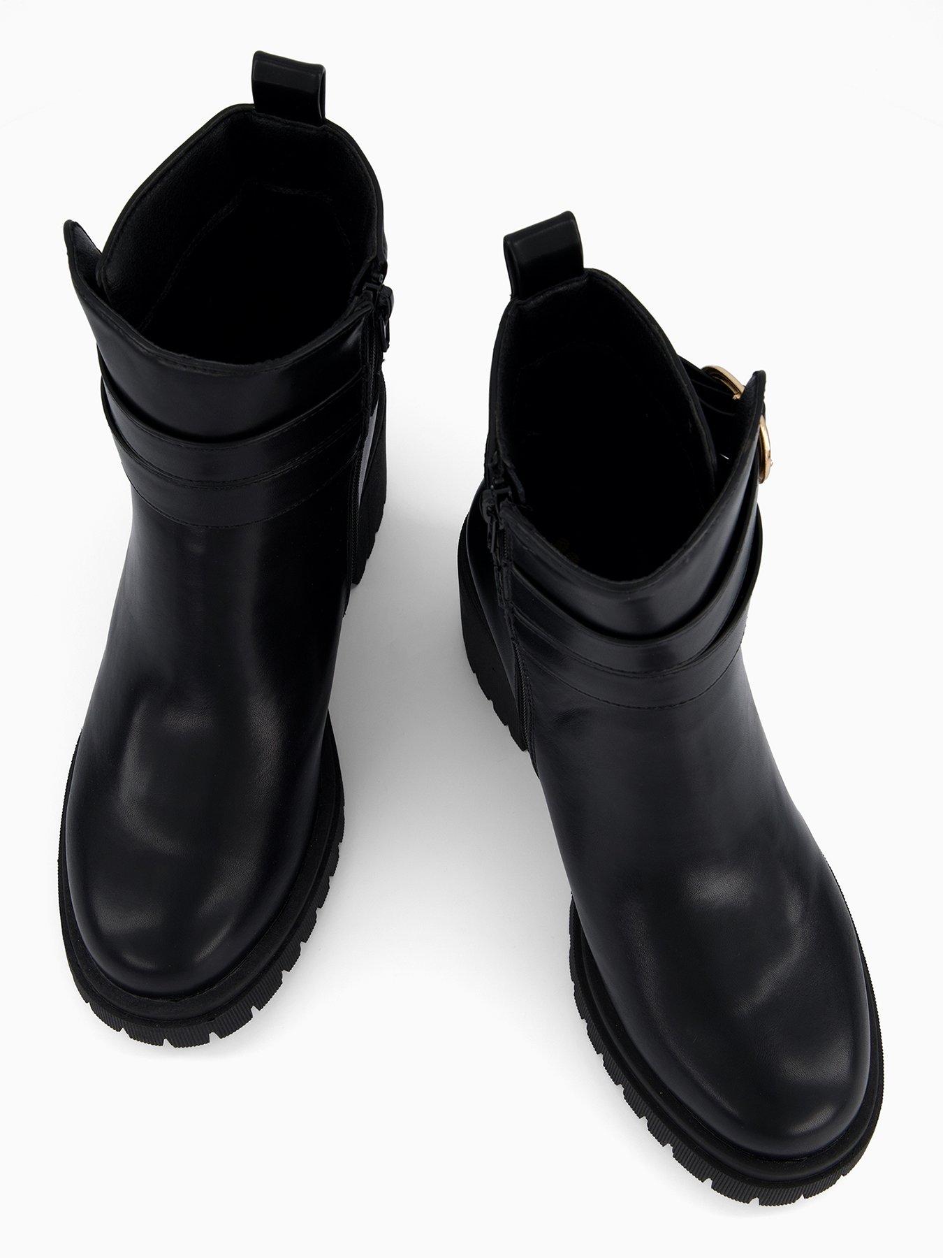 Image 3 of 7 of V by Very Wide Block Heel Chunky Chelsea Ankle Boot - Black