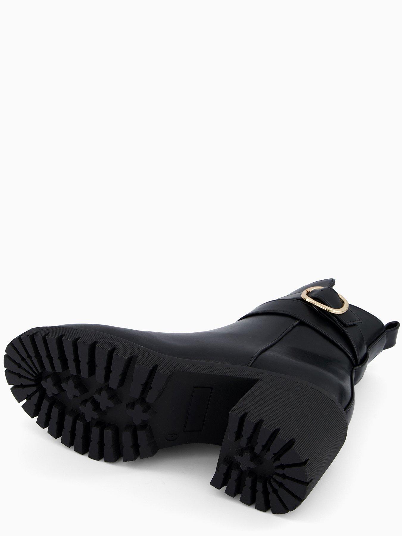 Image 4 of 7 of V by Very Wide Block Heel Chunky Chelsea Ankle Boot - Black