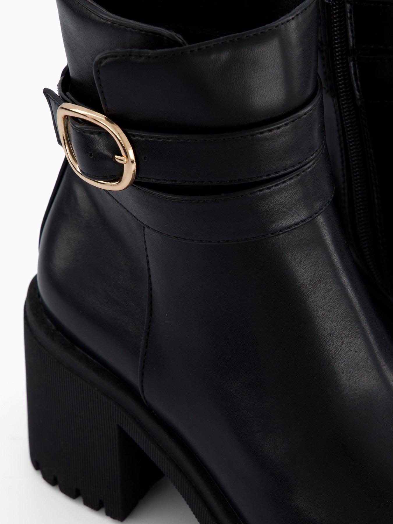 Image 5 of 7 of V by Very Wide Block Heel Chunky Chelsea Ankle Boot - Black