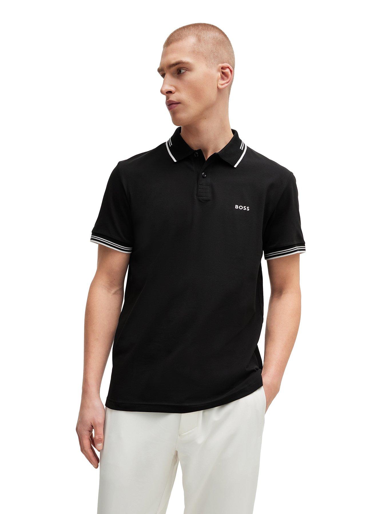 BOSS Mens Golf Paul Slim Fit Polo Shirt - Black