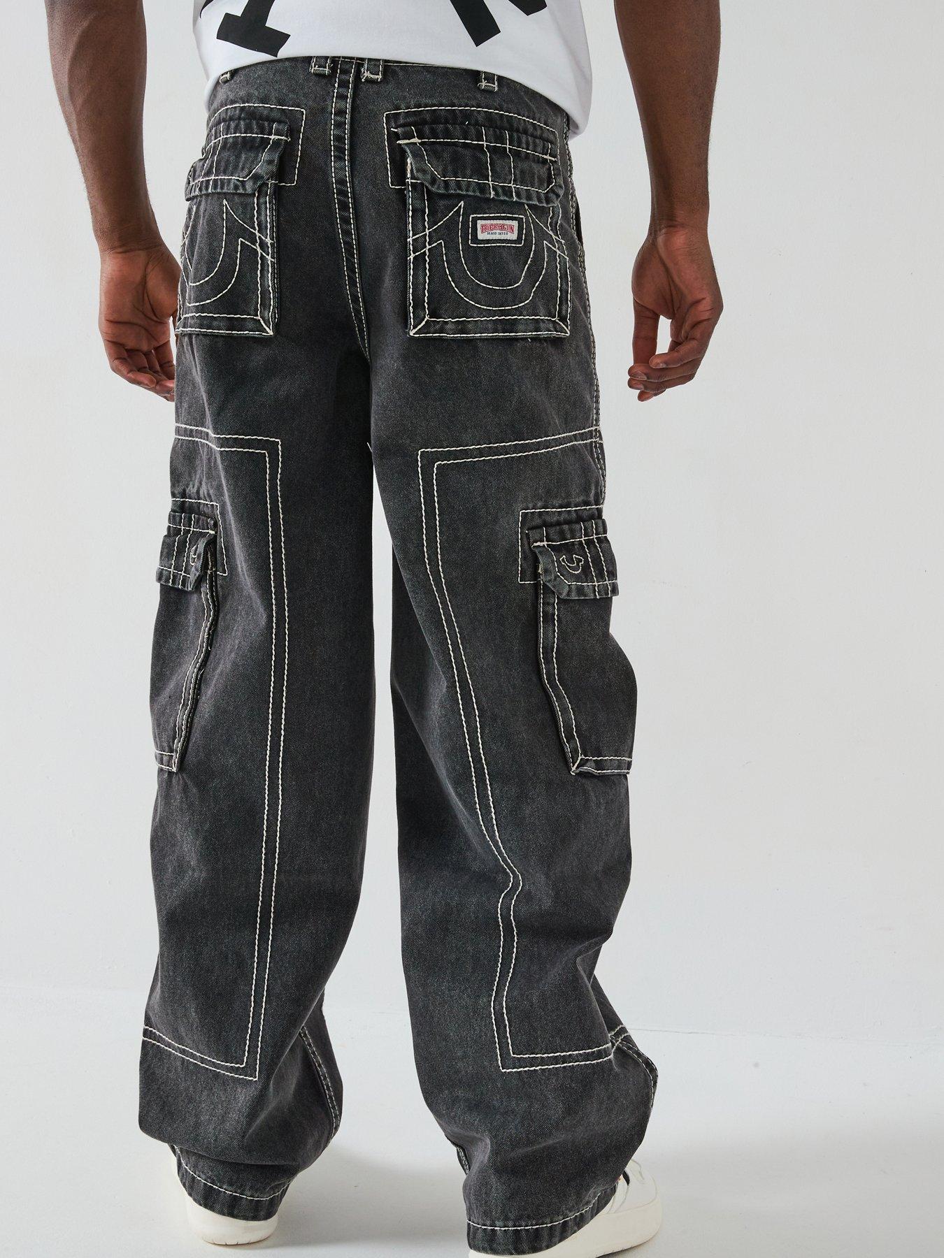 TRUE RELIGION Denim Big T Cargo Pants Black Littlewoods